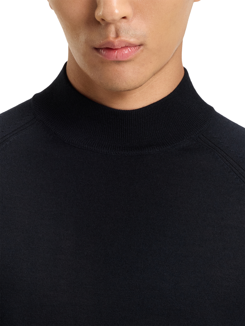 Product image 5 of 5, which shows BOSS High Neck Wool Blend Knit Jumper, Dark Blue, S