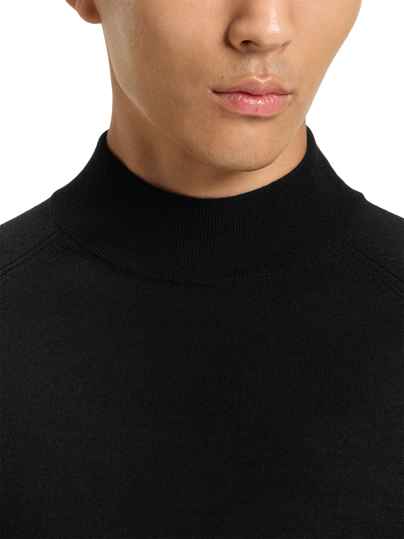 Product image 5 of 5, which shows BOSS High Neck Wool Blend Knit Jumper, Black, L