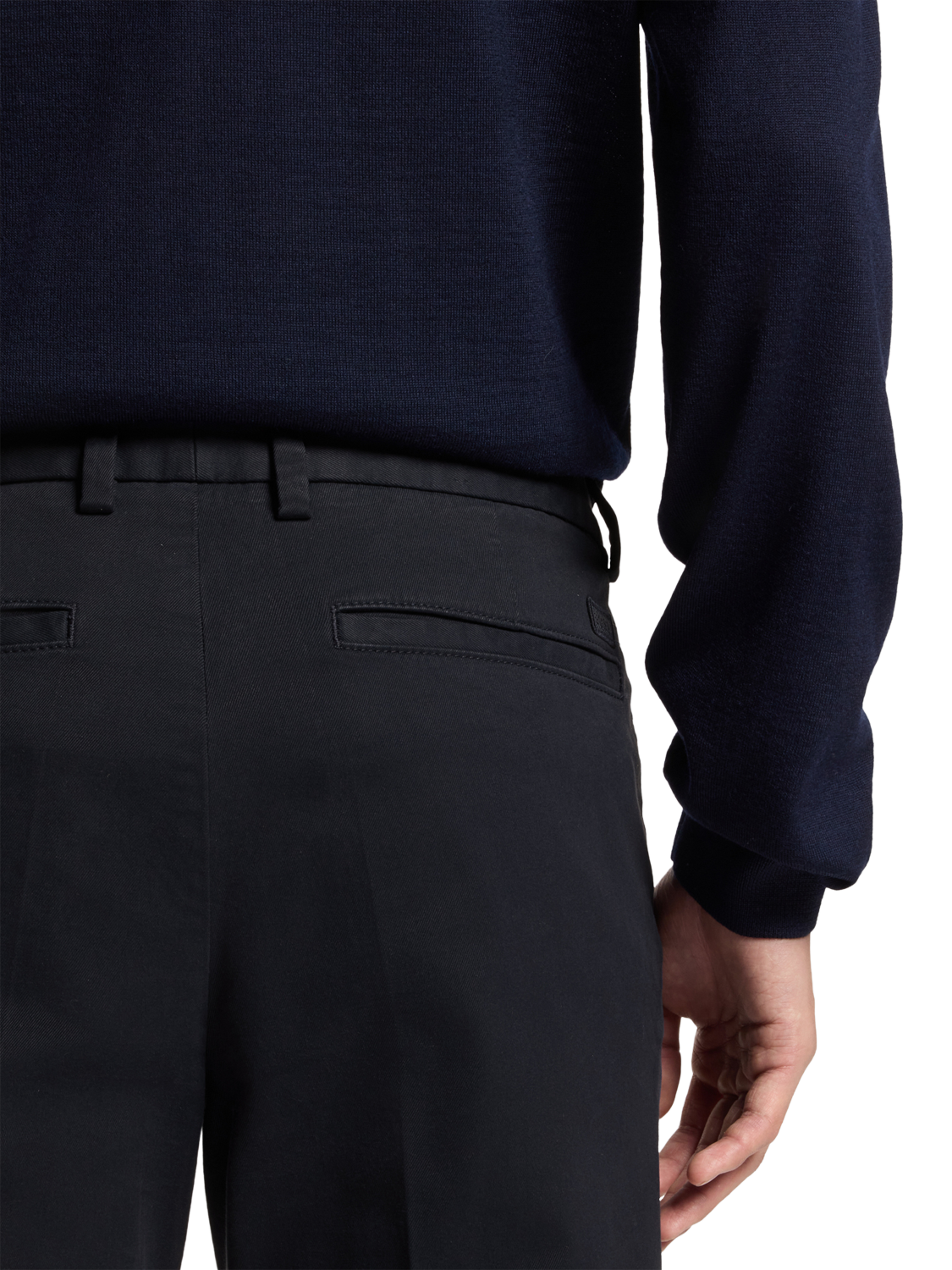 Product image 5 of 5, which shows HUGO BOSS BOSS Cotton Blend Slim Chinos, Dark Blue, 30R