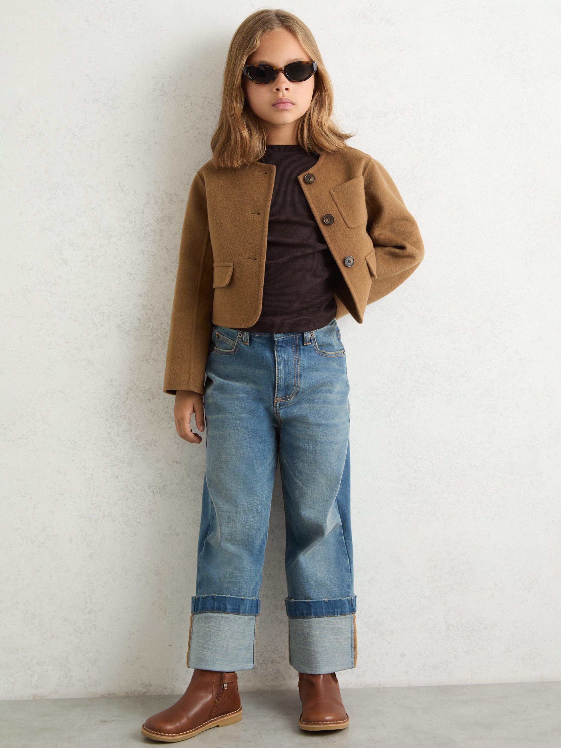 Product image 4 of 5, which shows Reiss Kids' Ami Jacket, Camel, 5-6 years