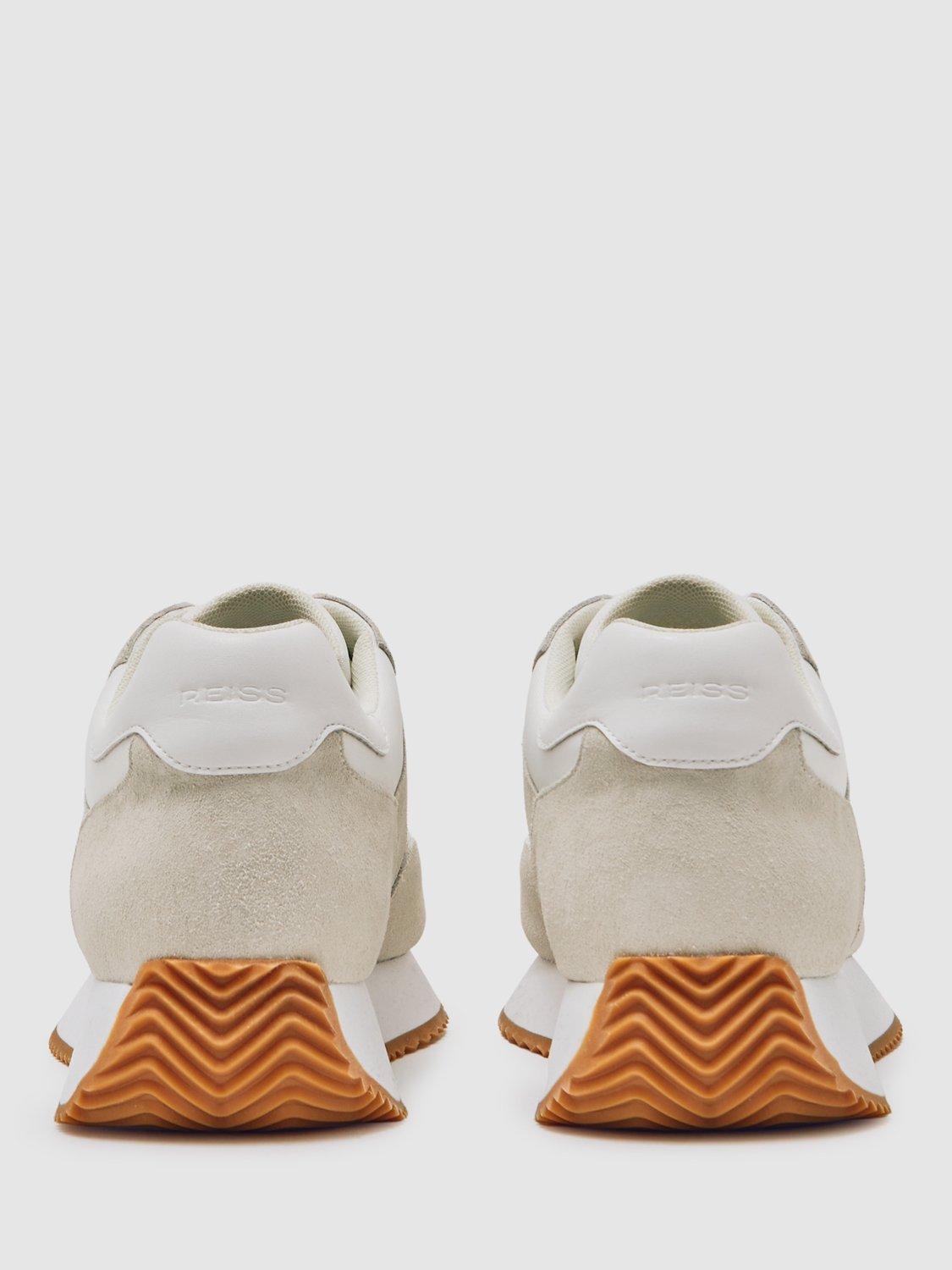 Product image 2 of 5, which shows Reiss Ian Lace Up Leather Trainers, White, 9