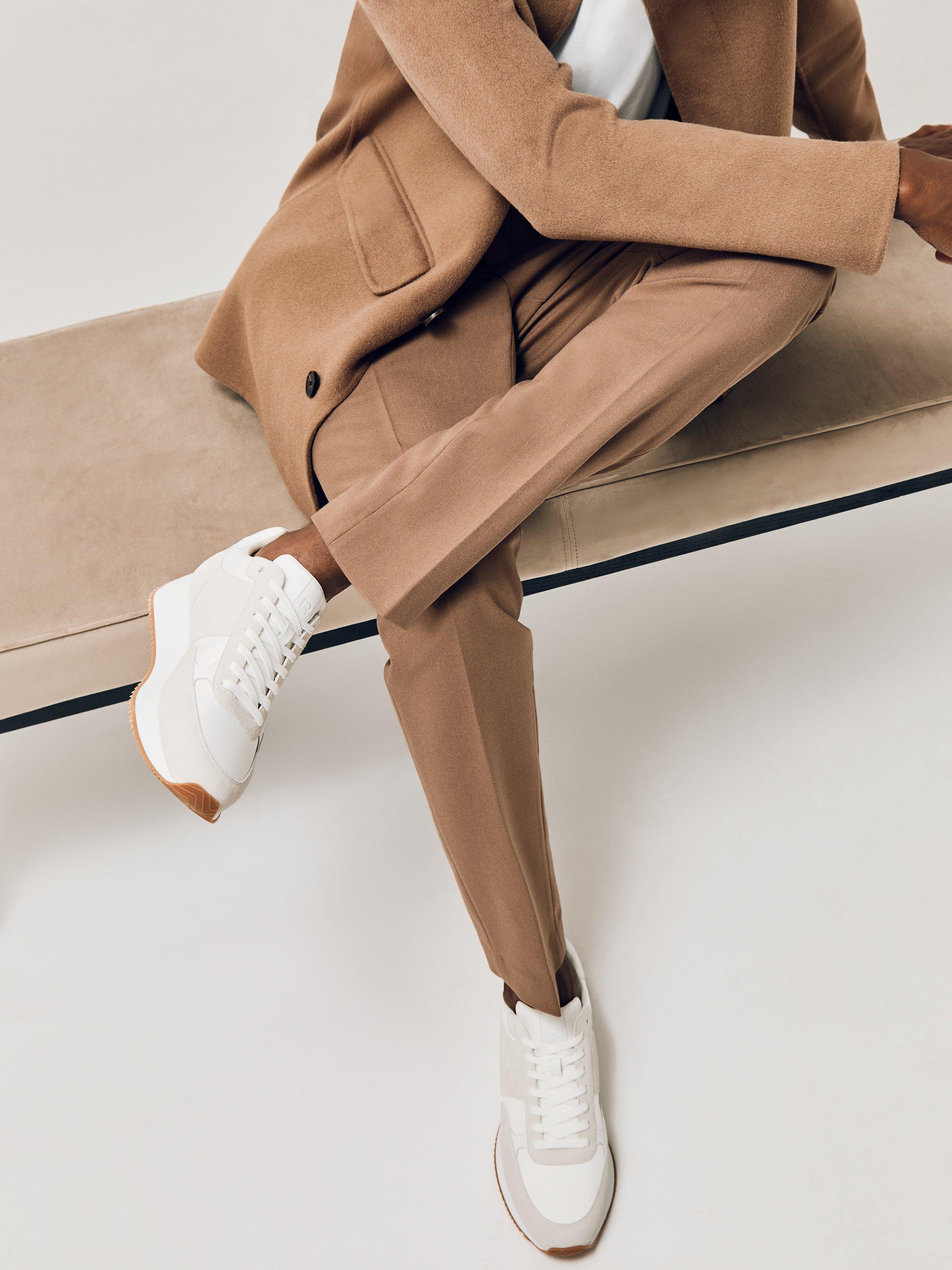 Product image 4 of 5, which shows Reiss Ian Lace Up Leather Trainers, White, 9