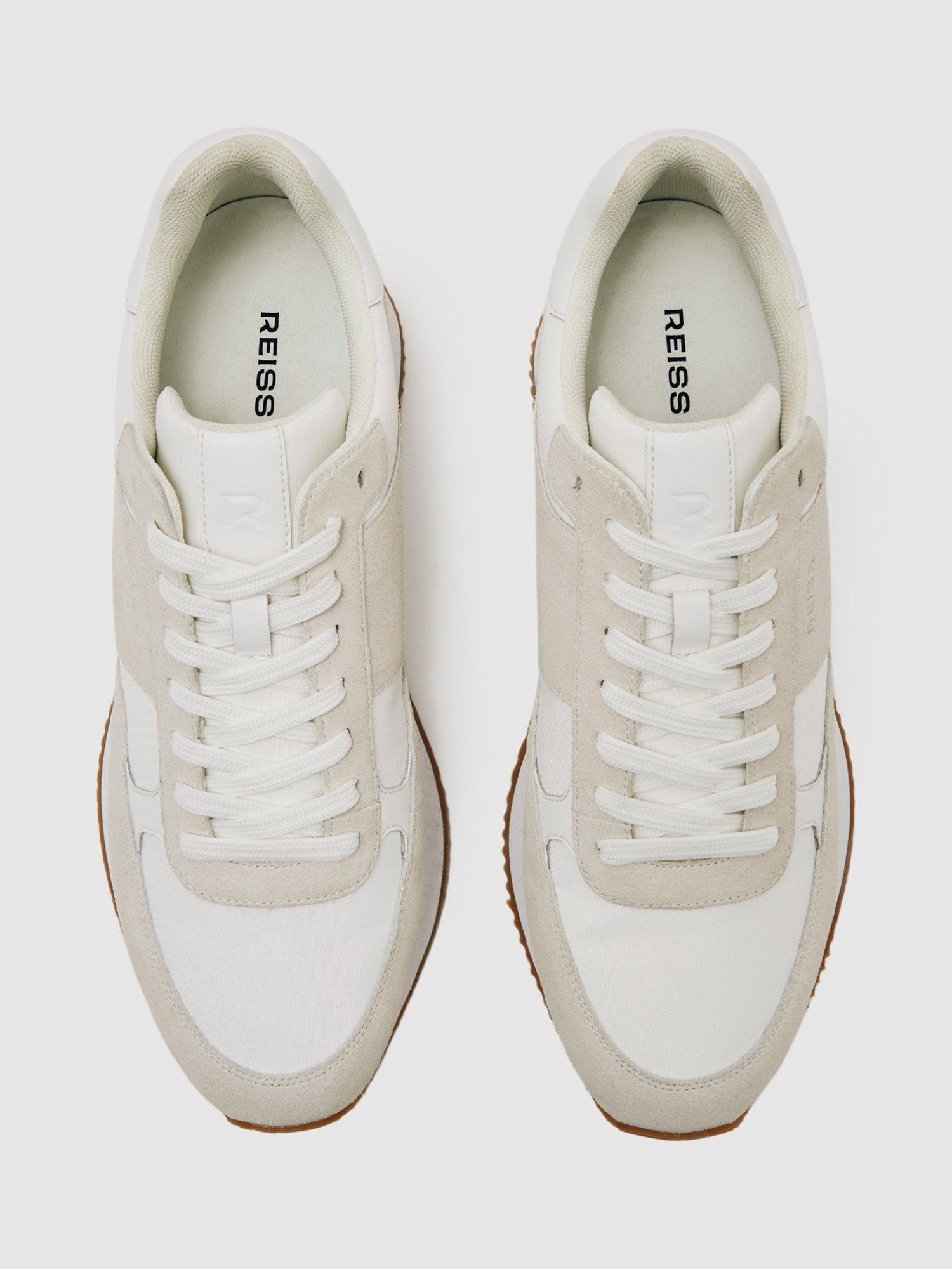 Product image 5 of 5, which shows Reiss Ian Lace Up Leather Trainers, White, 9