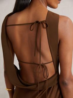 Reiss Alula Petite Open Back Sleeveless Maxi Dress, Bronze - view 2, Bronze