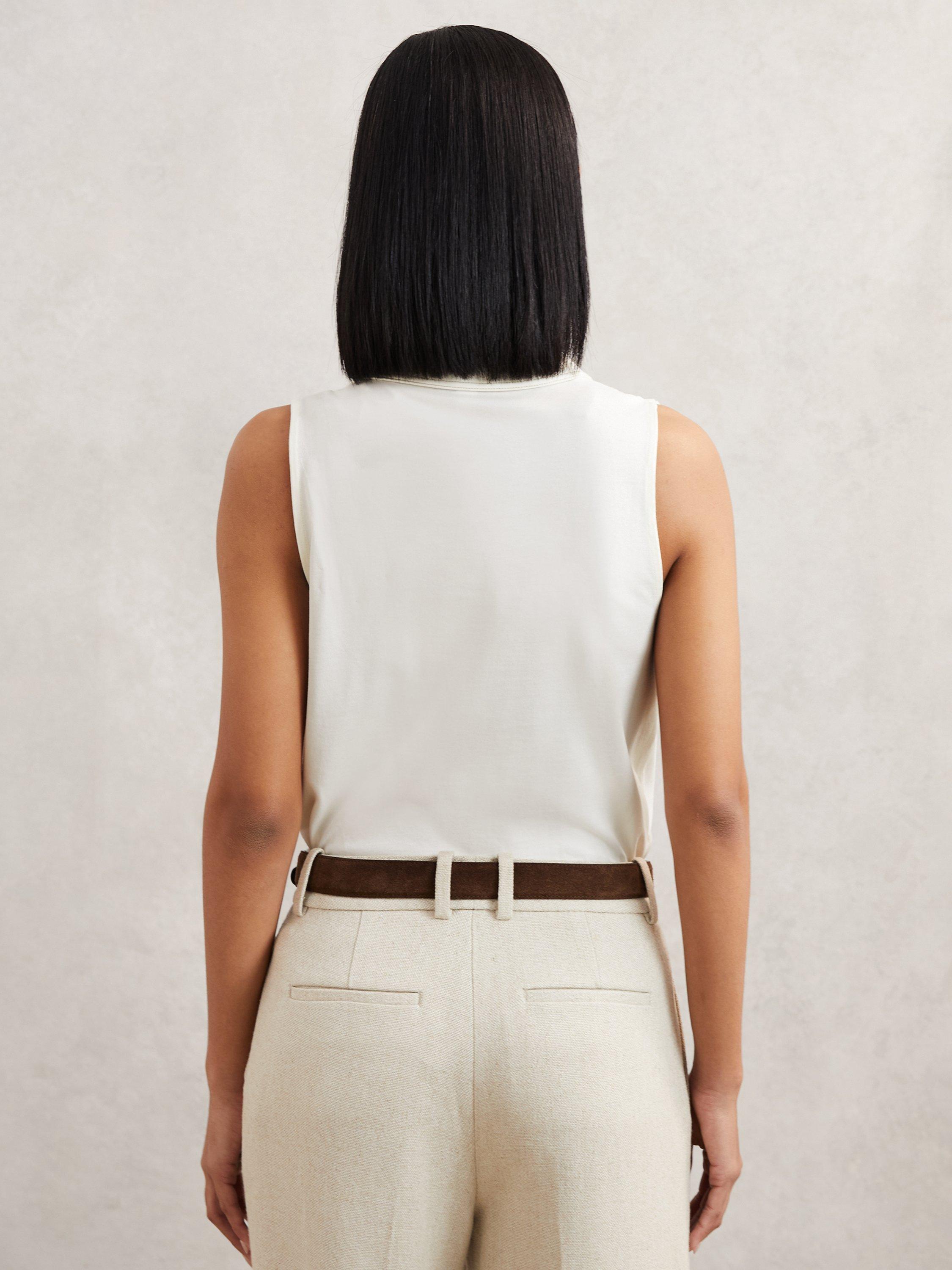 Product image 2 of 5, which shows Reiss Maisie Sleeveless Top, Ivory, XS