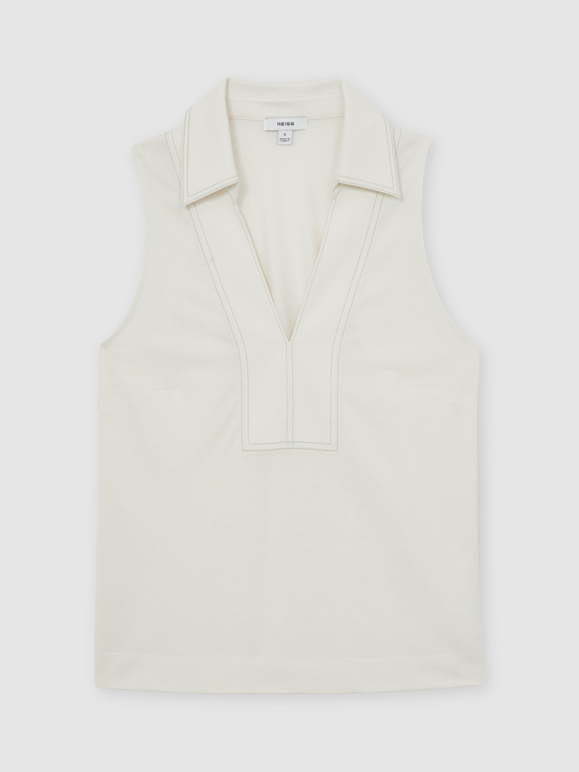 Product image 3 of 5, which shows Reiss Maisie Sleeveless Top, Ivory, XS