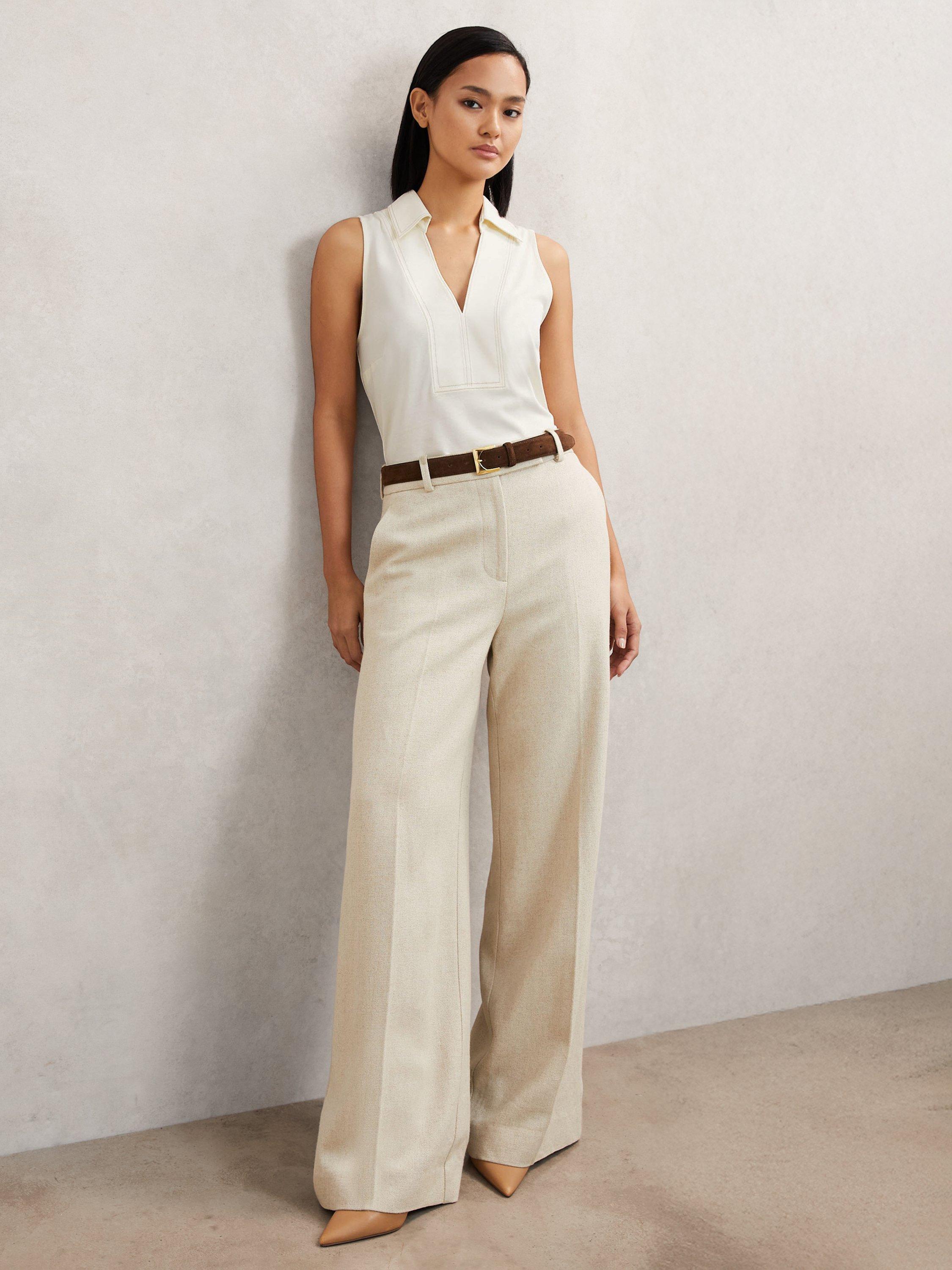 Product image 5 of 5, which shows Reiss Maisie Sleeveless Top, Ivory, XS