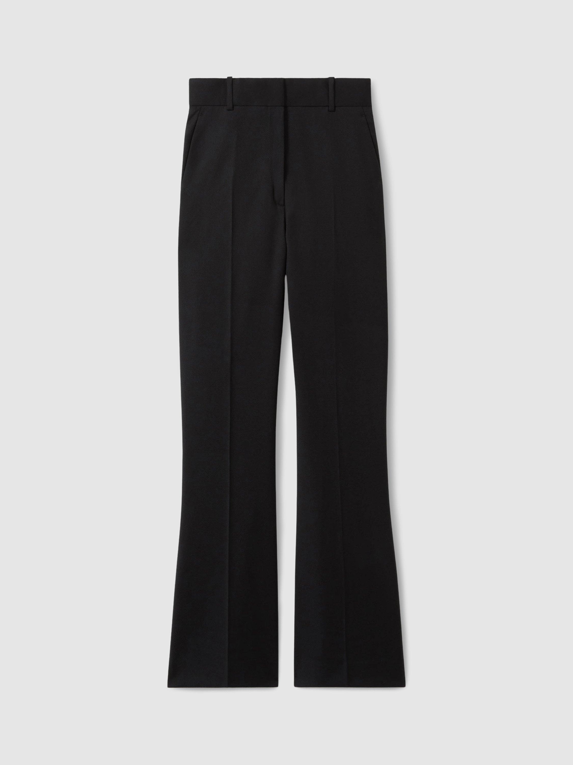 Product image 3 of 5, which shows Reiss Haisley Petite Flared Wool Blend Trousers, Black, 6Pt