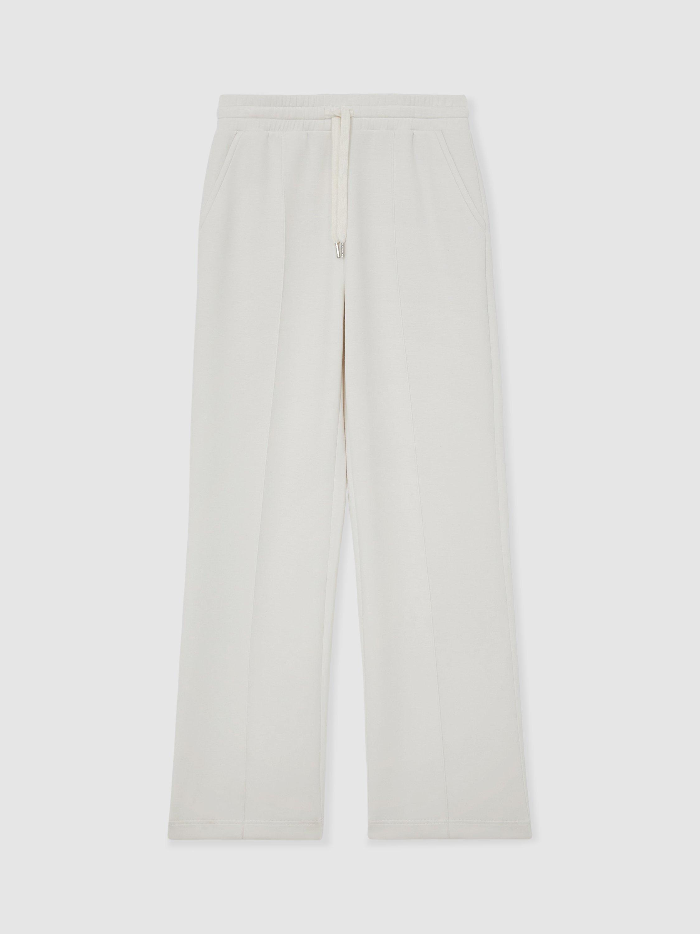 Product image 3 of 5, which shows Reiss Petite Wide Leg Tailored Joggers, Ivory, XS