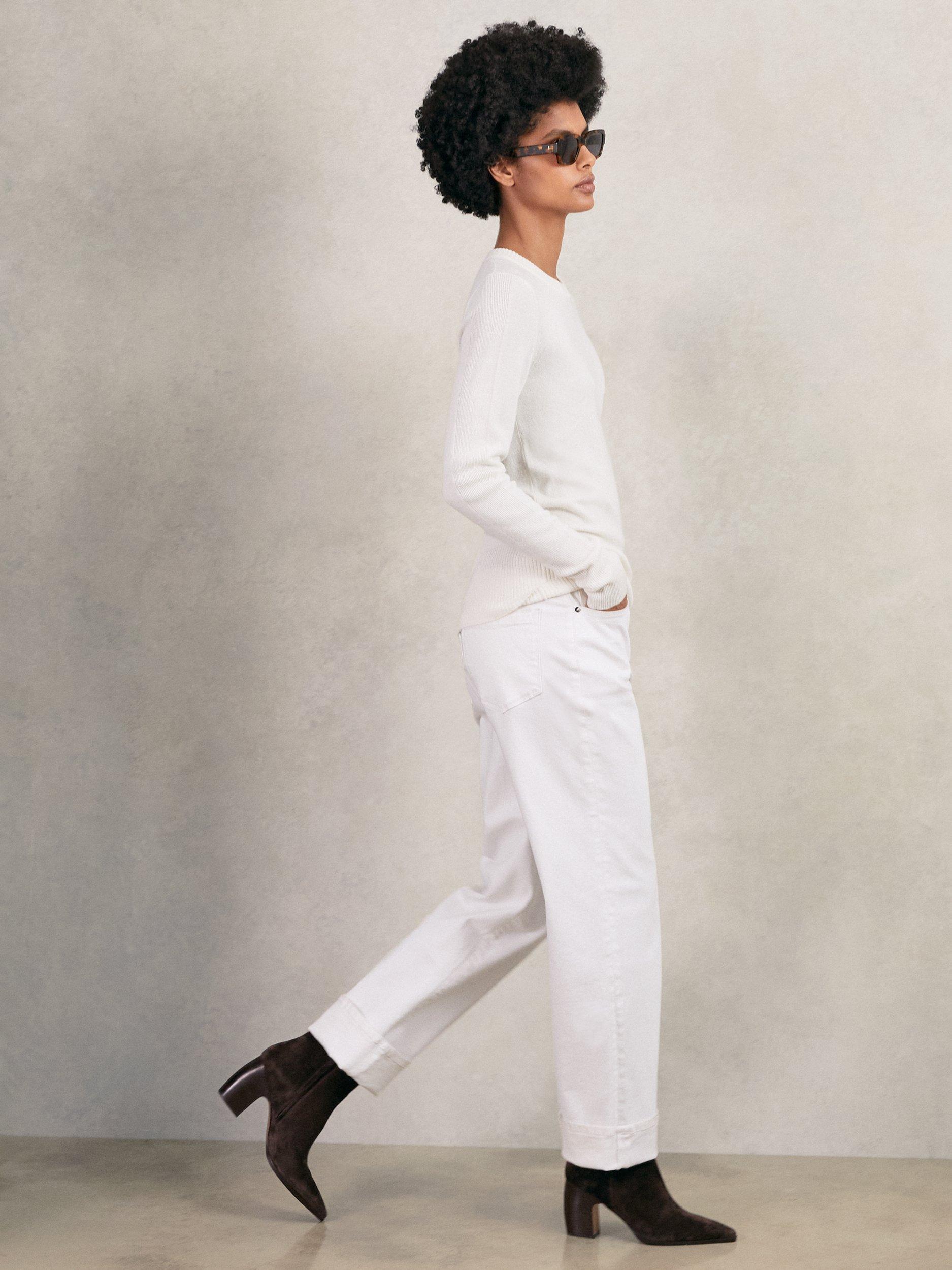 Product image 3 of 5, which shows Reiss Amy Suede Pointed Ankle Boots, Chocolate, 3