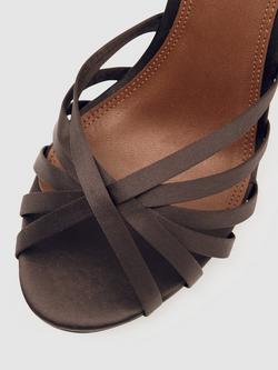 Reiss Larissa Open Toe Sandals - view 2, Chocolate