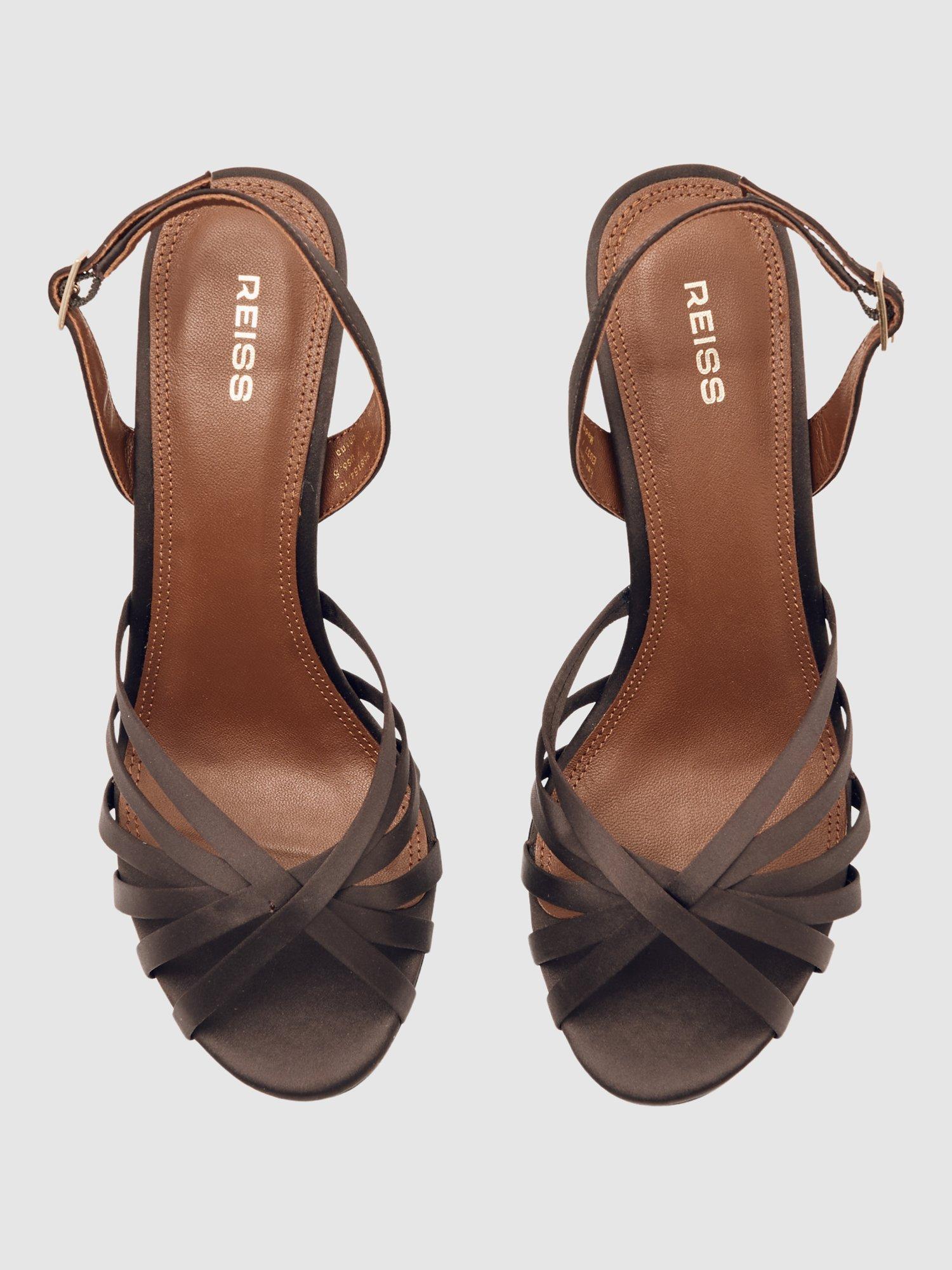 Product image 4 of 5, which shows Reiss Larissa Open Toe Sandals, Chocolate, 4