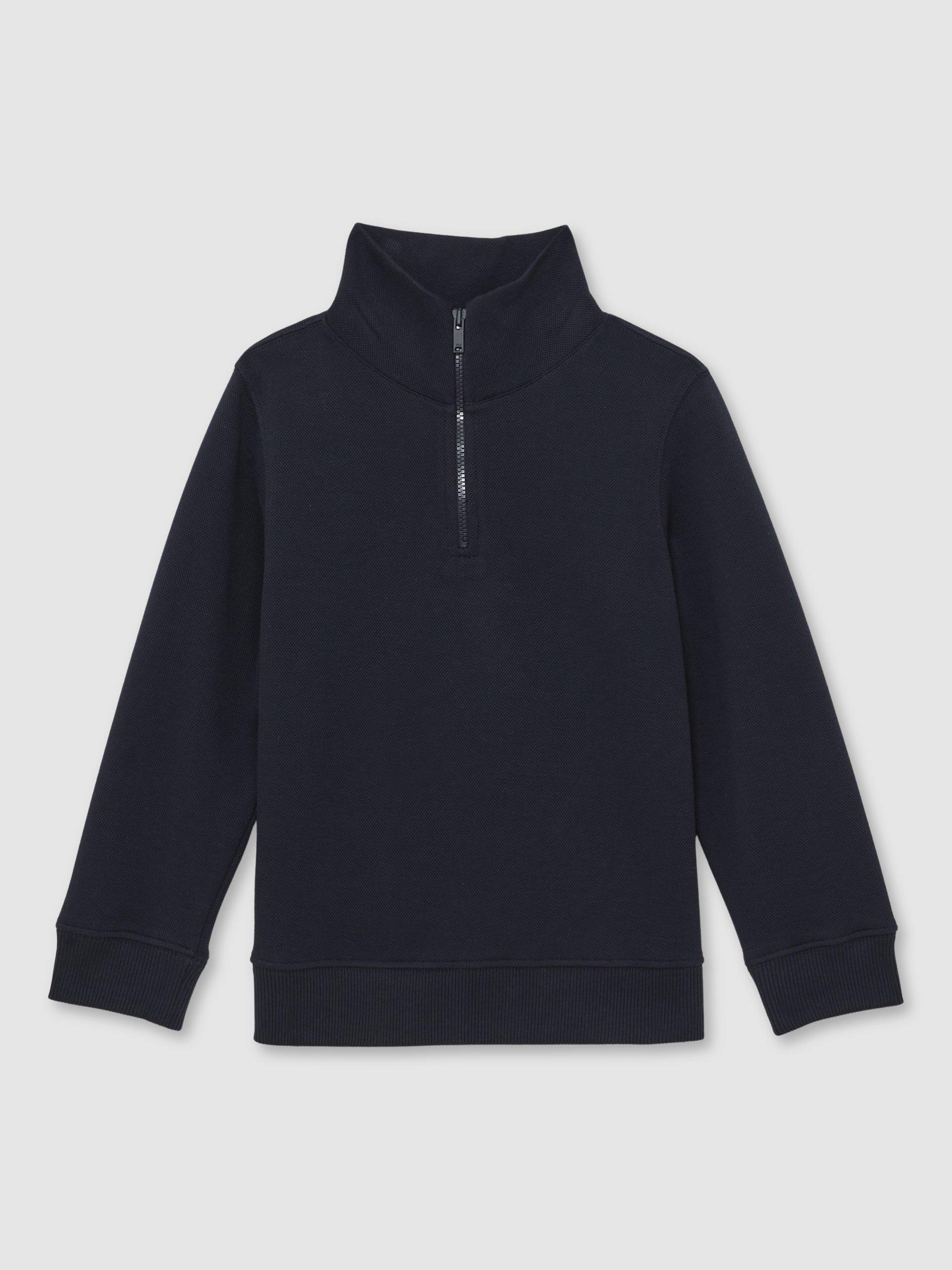 Product image 1 of 4, which shows Reiss Kids' Alba Half Zip Jumper, Navy, 5-6 years
