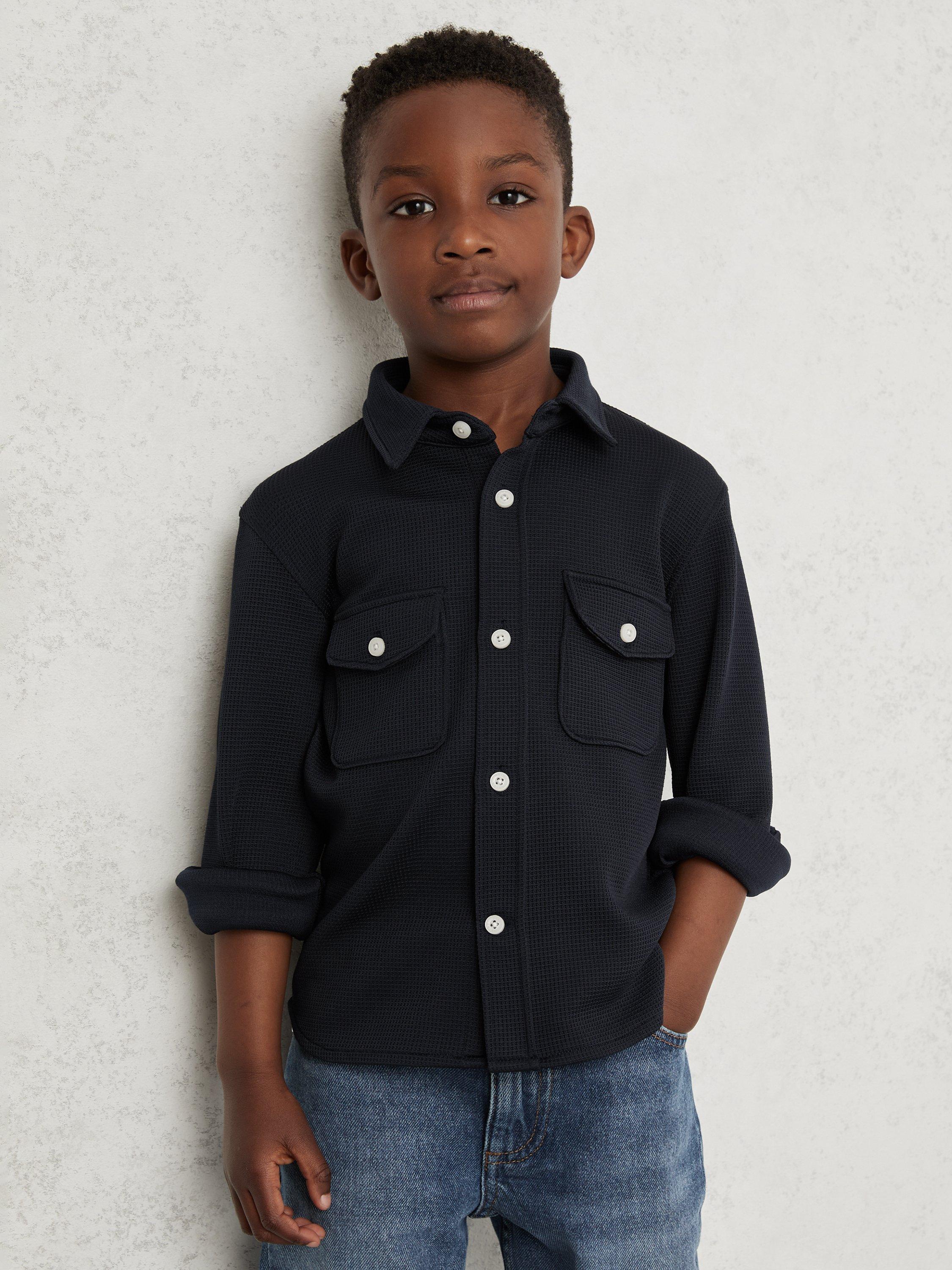 Product image 3 of 4, which shows Reiss Kids' Alabastor Shirt, Navy, 3-4 years