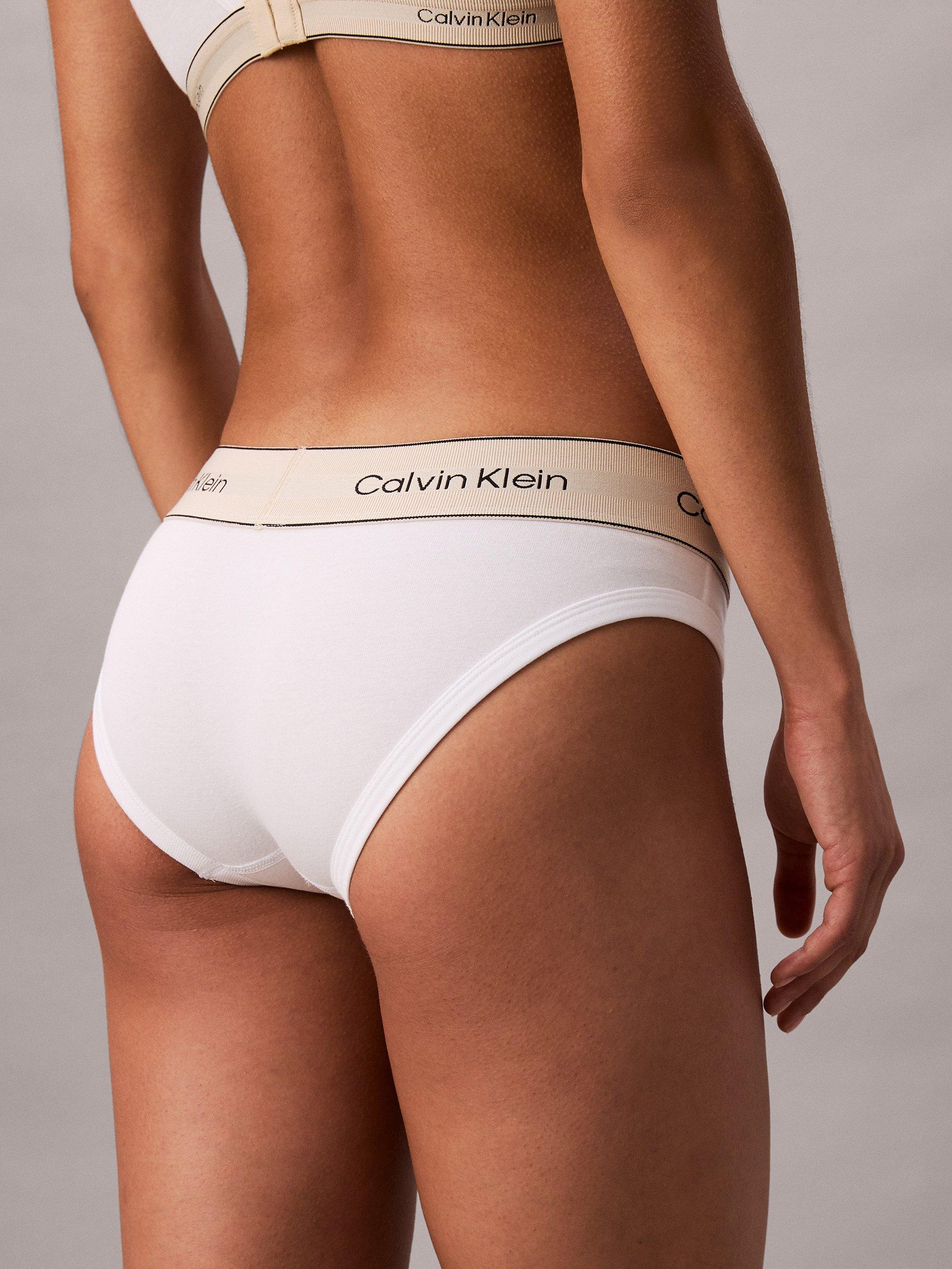 Product image 2 of 6, which shows Calvin Klein Heritage Cotton Bikini Knickers, White, L