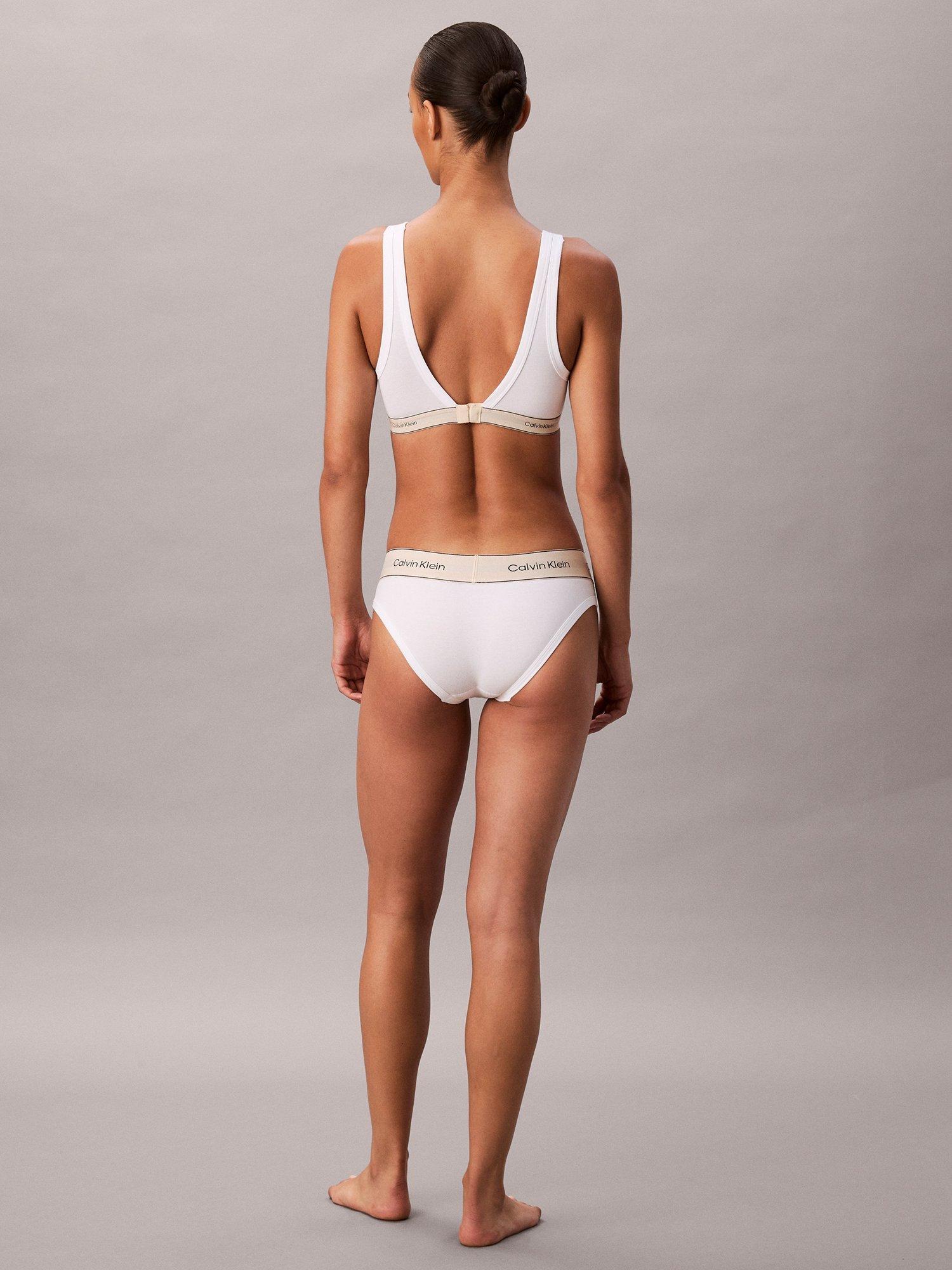 Product image 4 of 6, which shows Calvin Klein Heritage Cotton Bikini Knickers, White, L