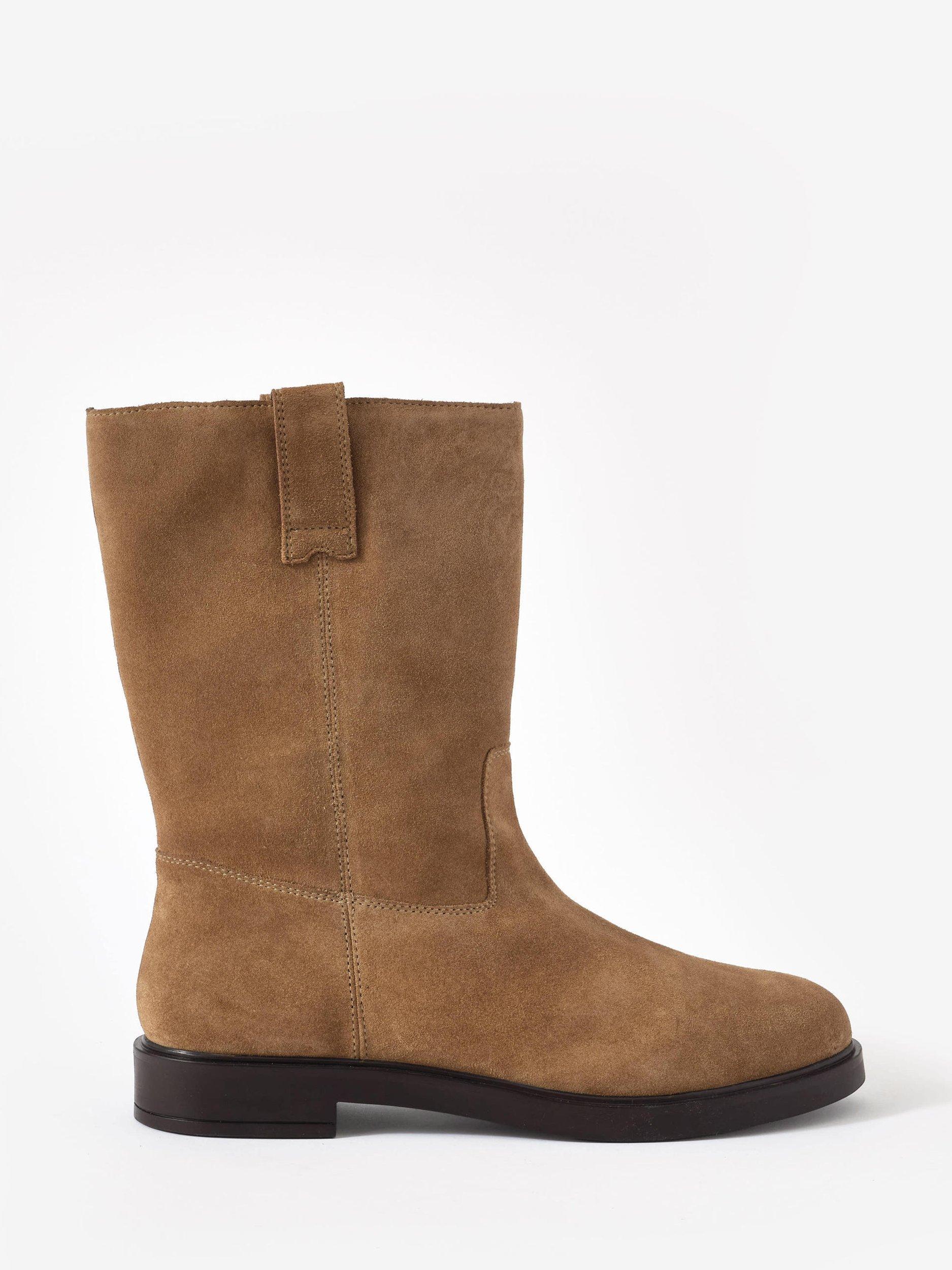 Product image 1 of 3, which shows Mint Velvet Pull On Suede Calf Boots, Natural, 3