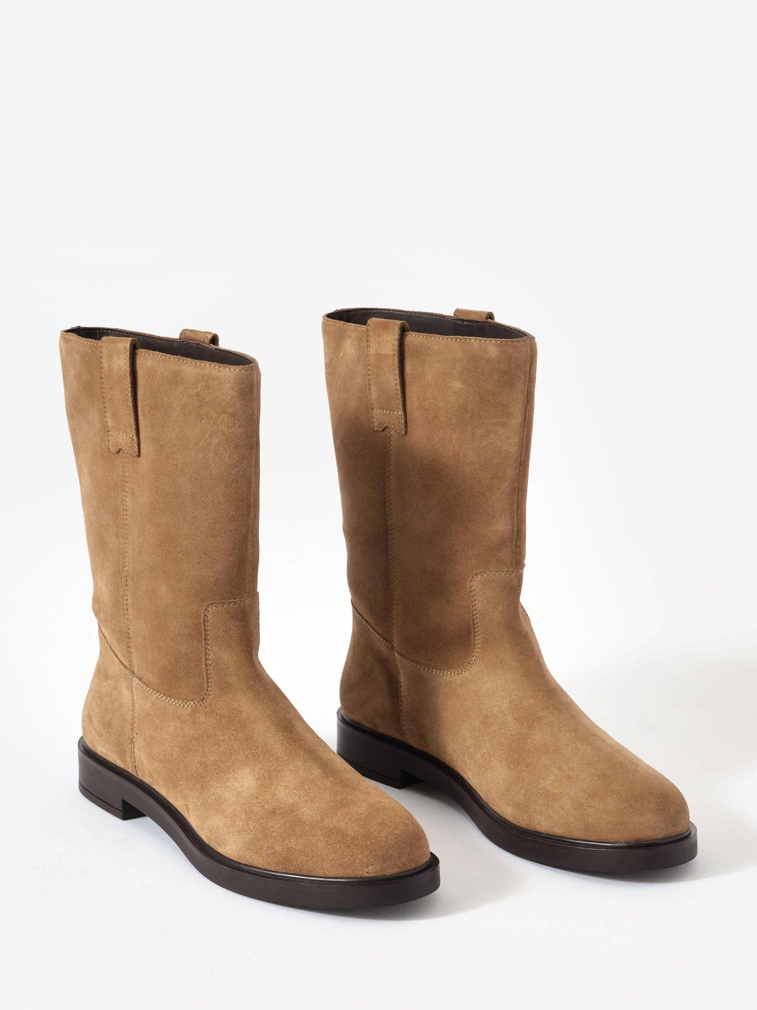 Product image 2 of 3, which shows Mint Velvet Pull On Suede Calf Boots, Natural, 3