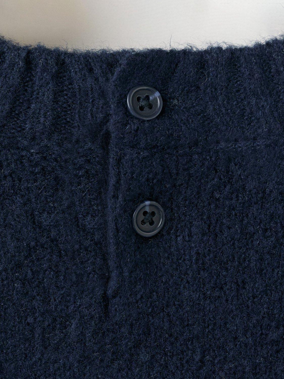 Product image 3 of 4, which shows Mango Kids' Atticus Crew Neck Jumper, Navy, 12-18 months