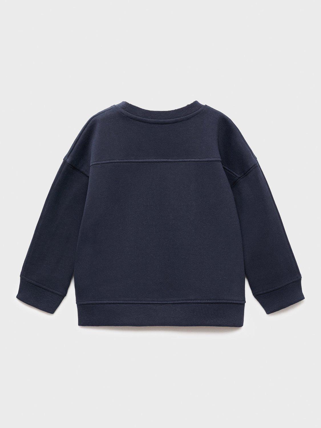 Product image 2 of 4, which shows Mango Kids' Coco Cotton Blend Sweatshirt, Navy, 2-3 years