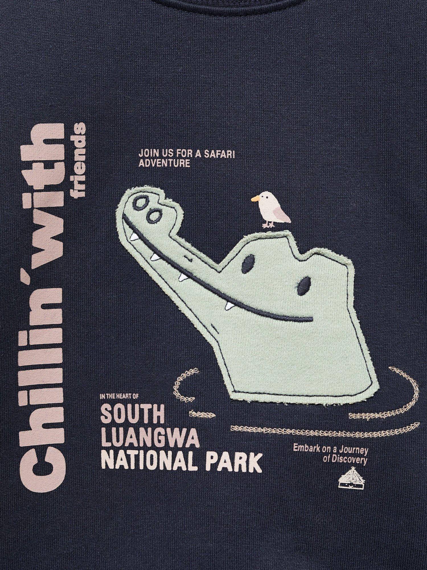 Product image 4 of 4, which shows Mango Kids' Coco Cotton Blend Sweatshirt, Navy, 2-3 years