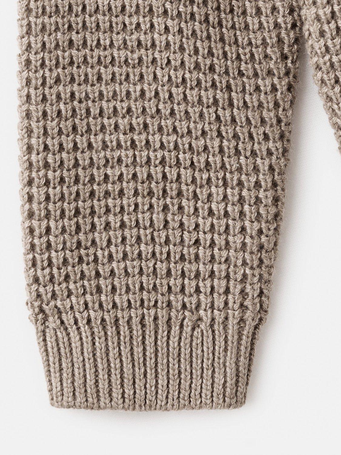 Product image 3 of 4, which shows Mango Kids' Otto Cotton Blend Round Neck Jumper, Medium Brown, 18-24 months