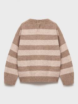 Mango Kids' Rolo Knit Stripe Sweater, Brown - view 2, Brown