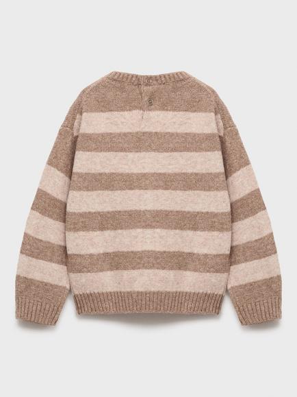 Mango Kids' Rolo Knit Stripe Sweater, Brown - view 2, Brown
