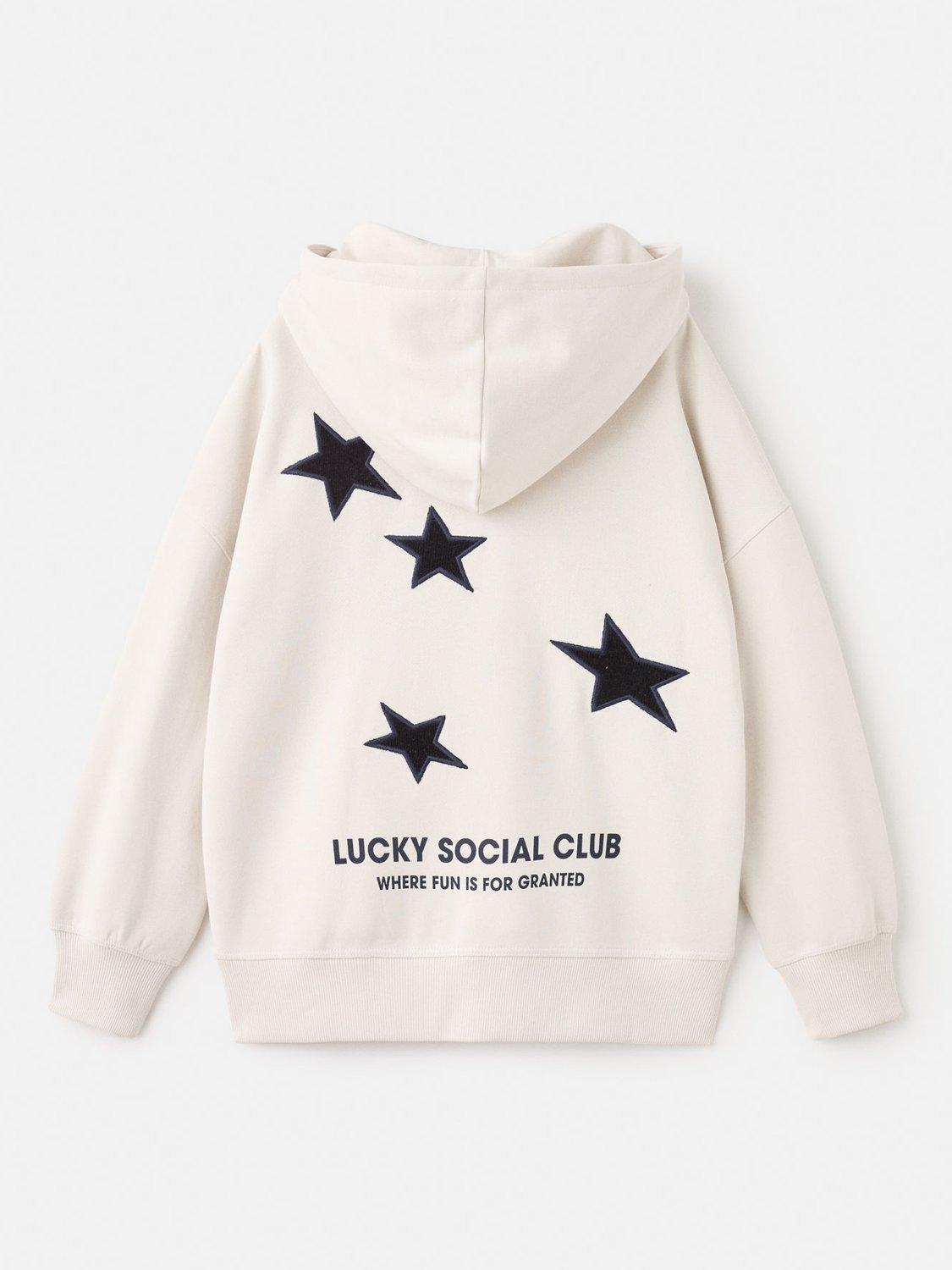 Product image 2 of 4, which shows Mango Kids' Stars Printed Sweater, Natural White, 7-8 years