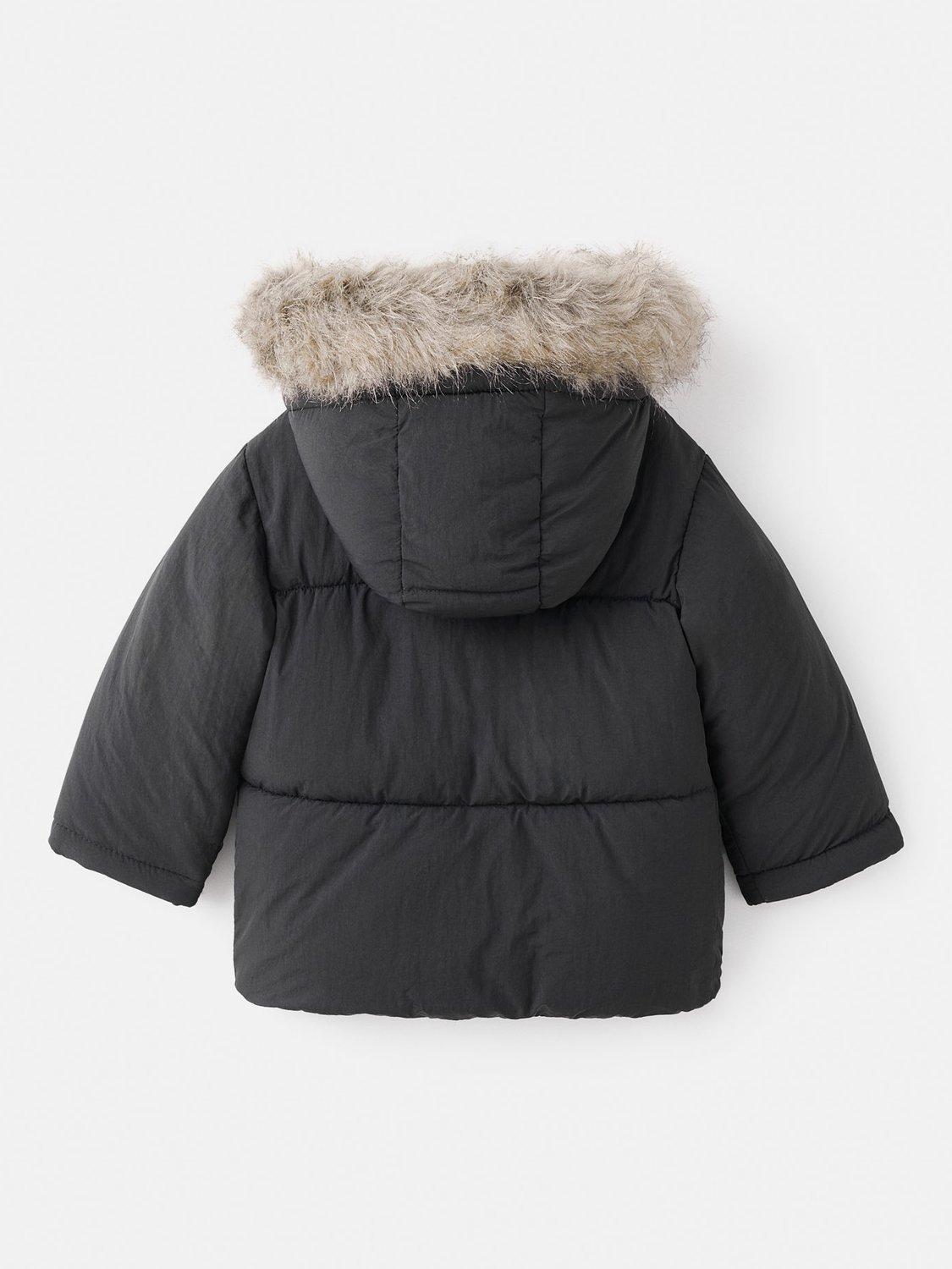 Product image 3 of 6, which shows Mango Kids' Juan Parka Coat, Black, 12-18 months