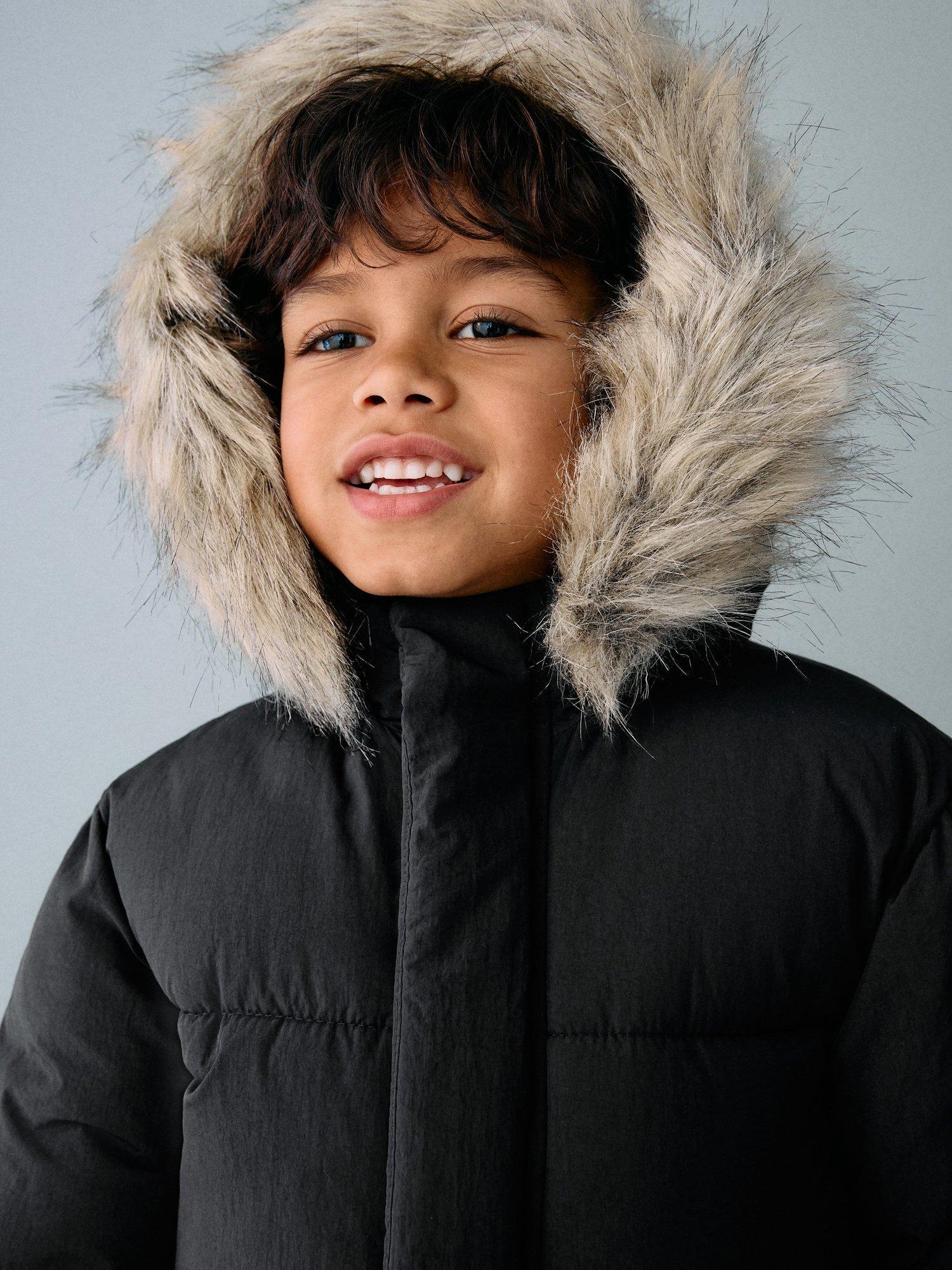 Product image 5 of 6, which shows Mango Kids' Juan Parka Coat, Black, 12-18 months