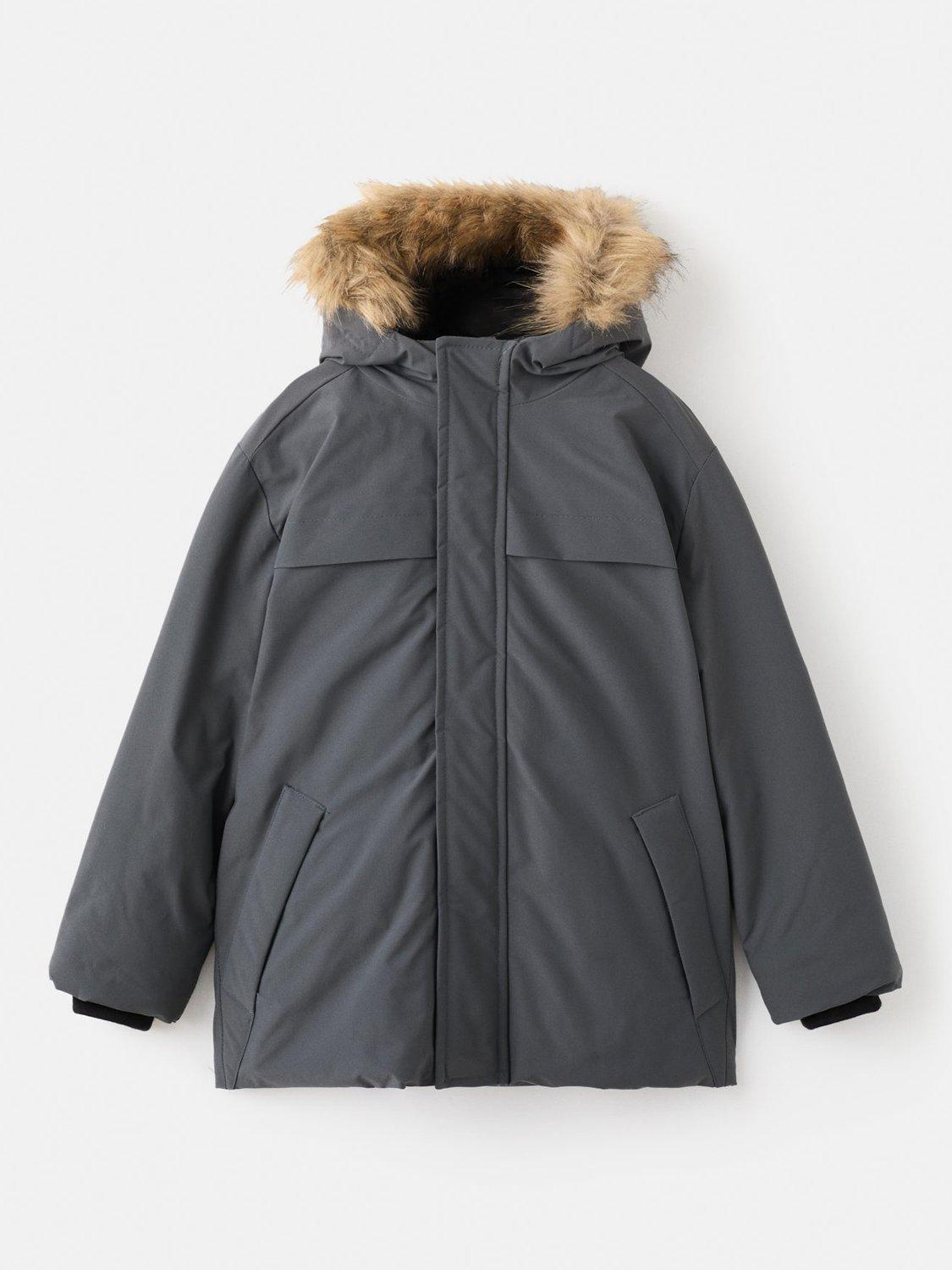 Product image 3 of 7, which shows Mango Kids' Marcos Hooded Parka Jacket, Grey, 10 years
