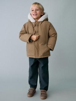 Mango Kids' Pedro Parka Jacket, Pastel Brown
