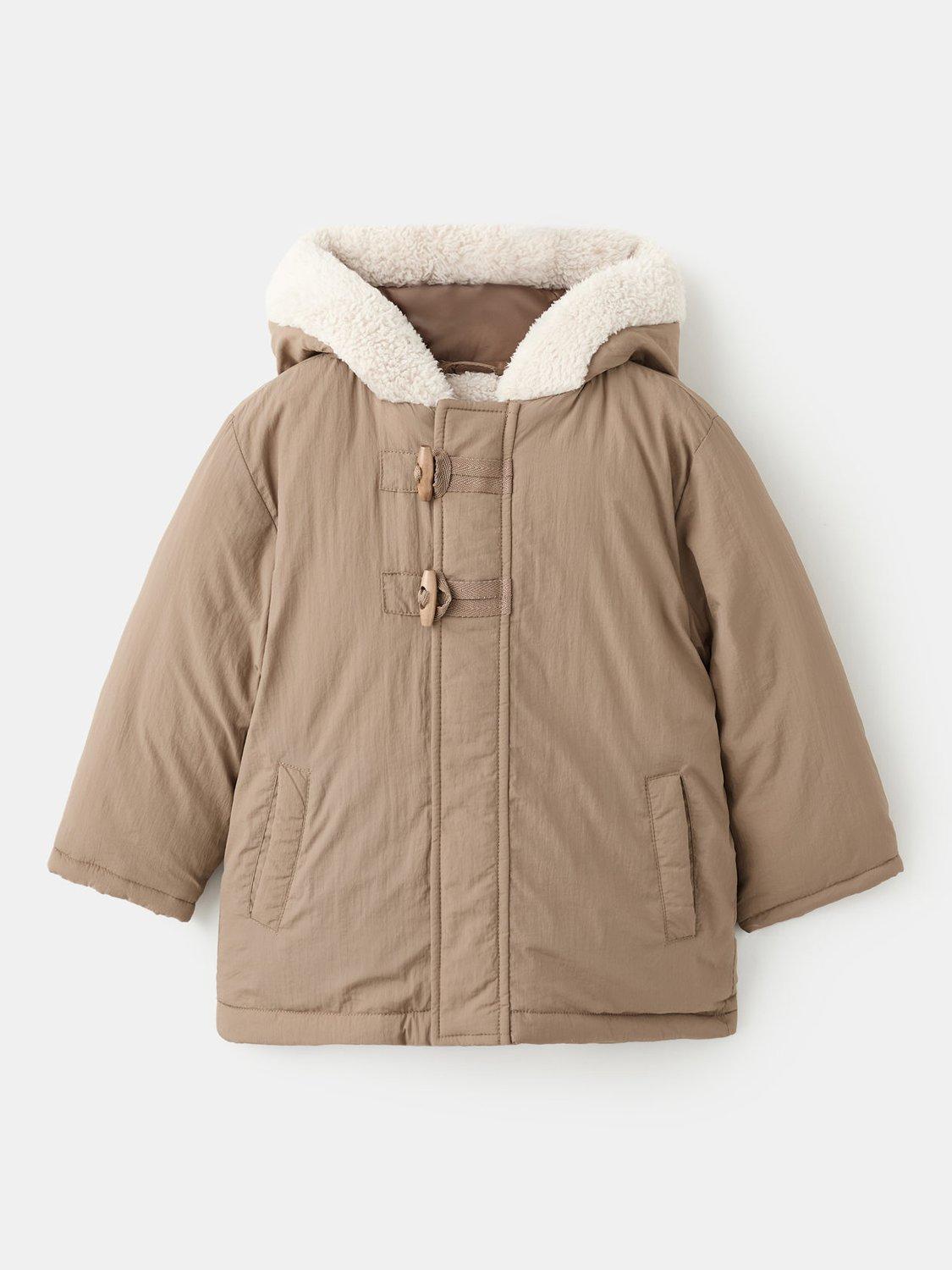 Product image 2 of 6, which shows Mango Kids' Pedro Parka Jacket, Pastel Brown, 9-12 months