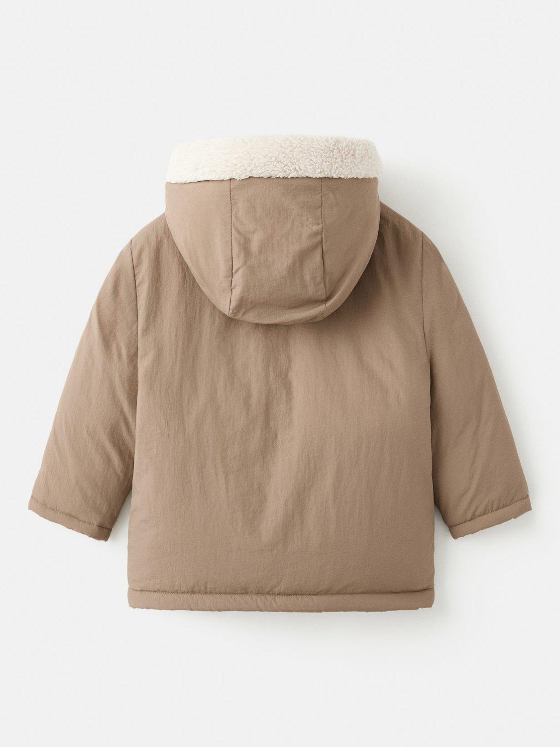 Product image 3 of 6, which shows Mango Kids' Pedro Parka Jacket, Pastel Brown, 9-12 months