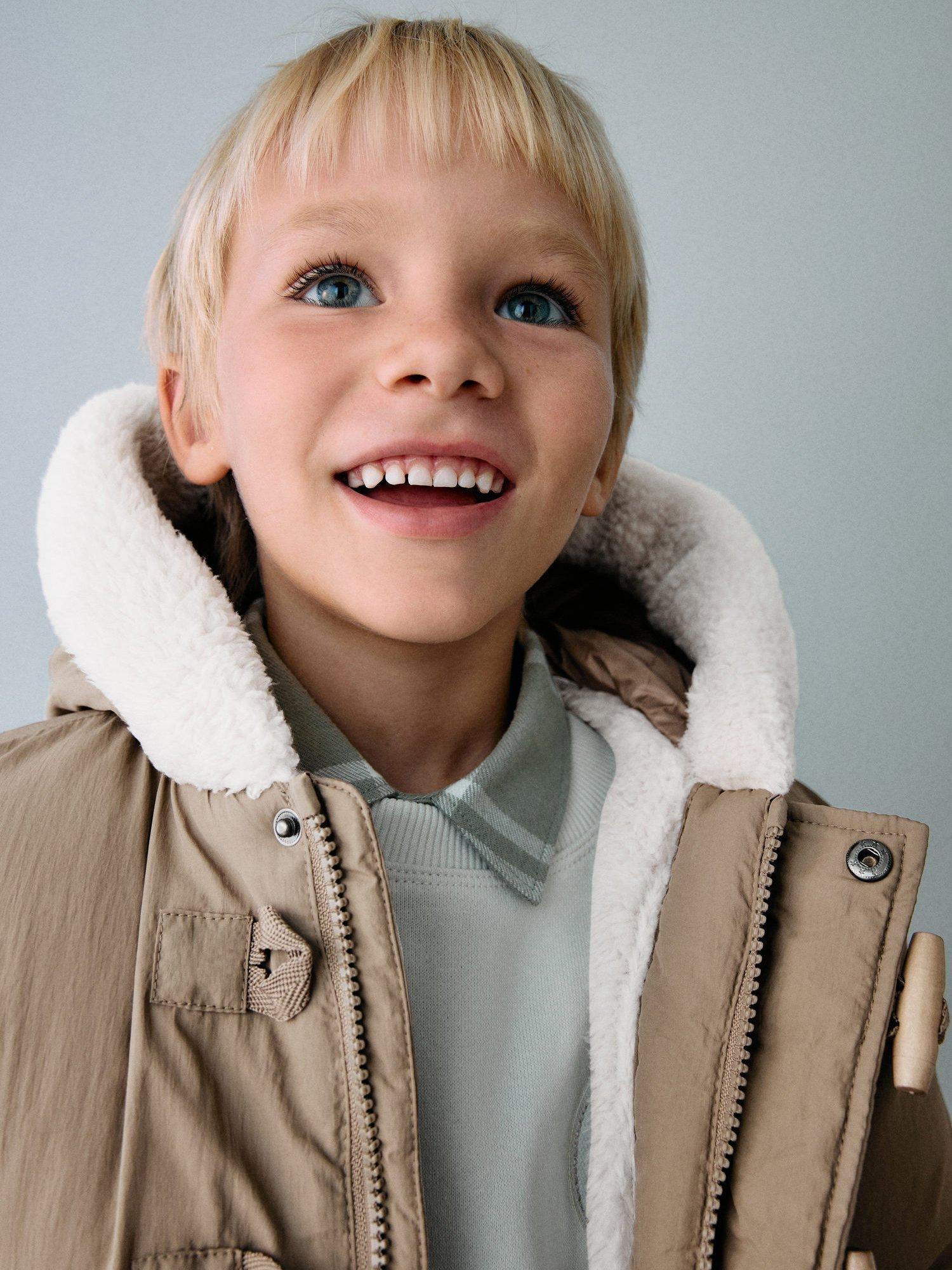 Product image 5 of 6, which shows Mango Kids' Pedro Parka Jacket, Pastel Brown, 9-12 months