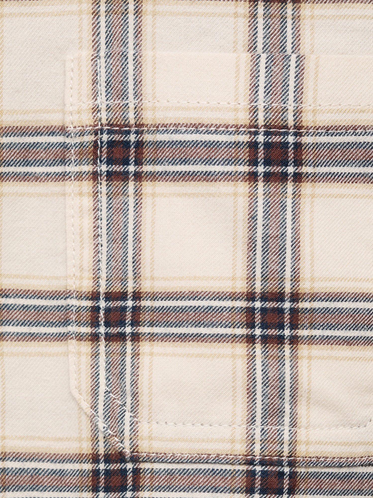 Product image 4 of 4, which shows Mango Kids' Berto Check Shirt, Light Beige, 10 years