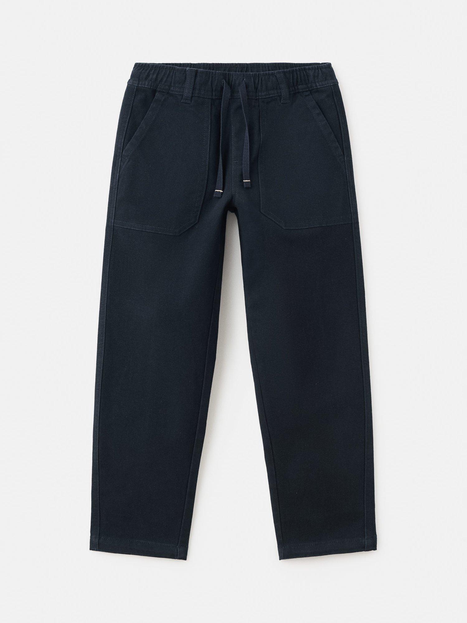 Product image 1 of 4, which shows Mango Kids' Martin Cotton Rich Drawstring Chinos, Navy, 10 years