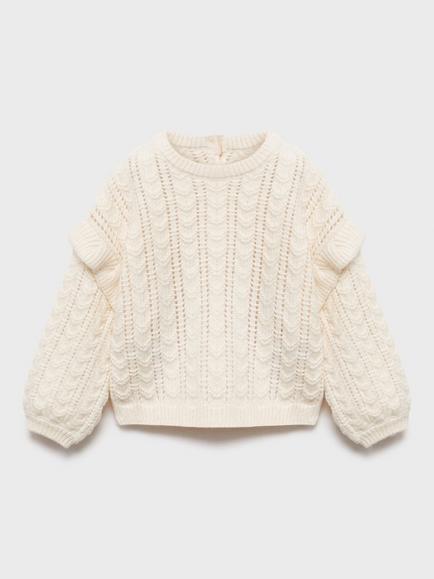 Mango Kids' Amelie Knitted Sweater, Natural White, Natural White