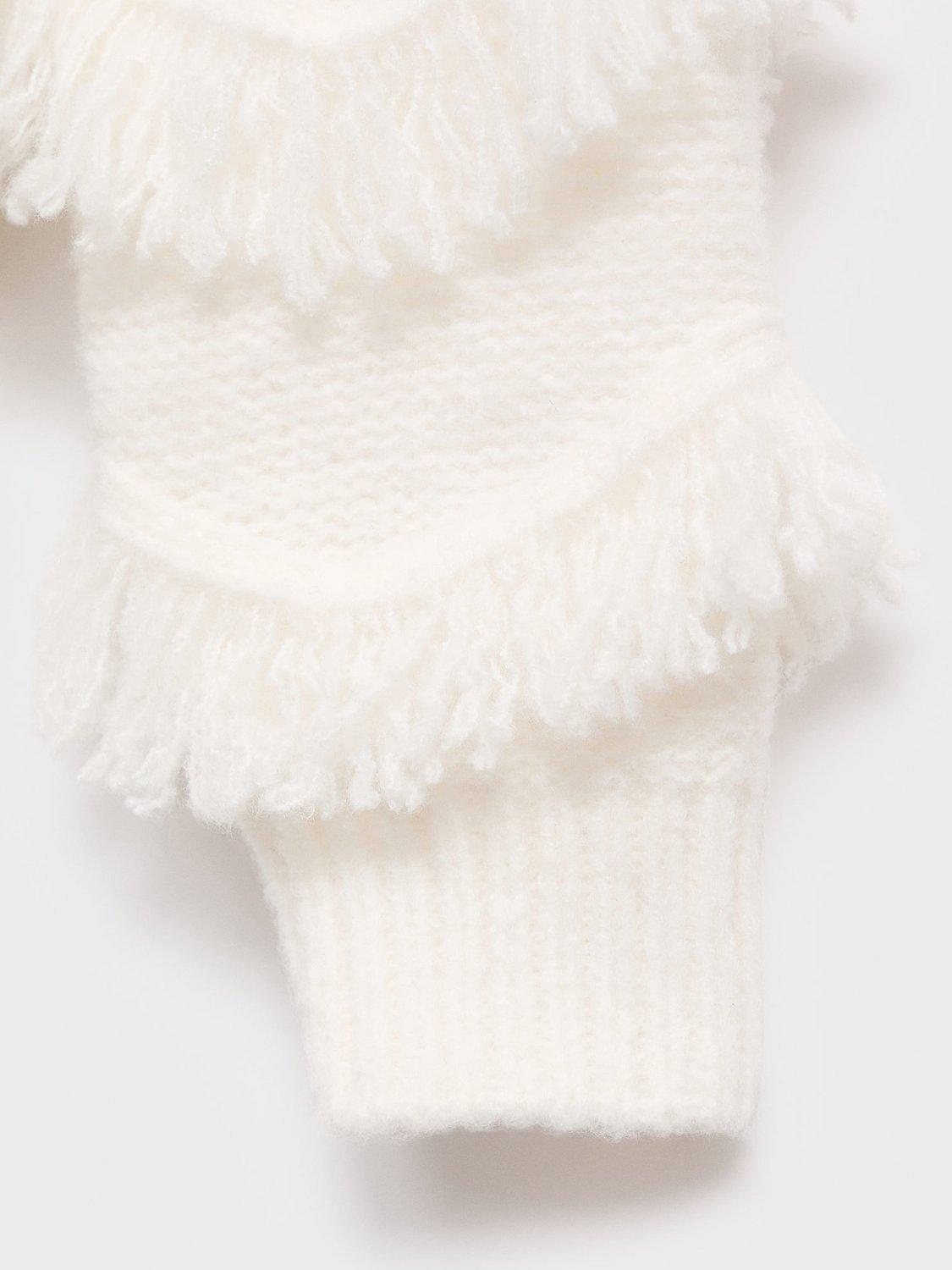Product image 3 of 4, which shows Mango Kids' Flequi Fringe Jumper, Natural White, 9-10 years