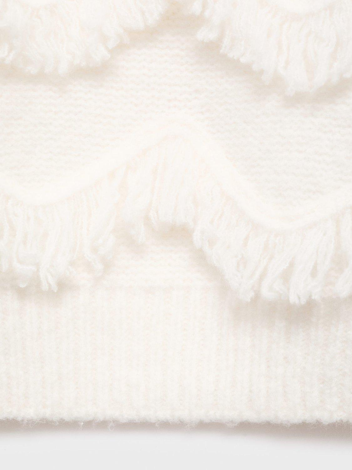 Product image 4 of 4, which shows Mango Kids' Flequi Fringe Jumper, Natural White, 9-10 years