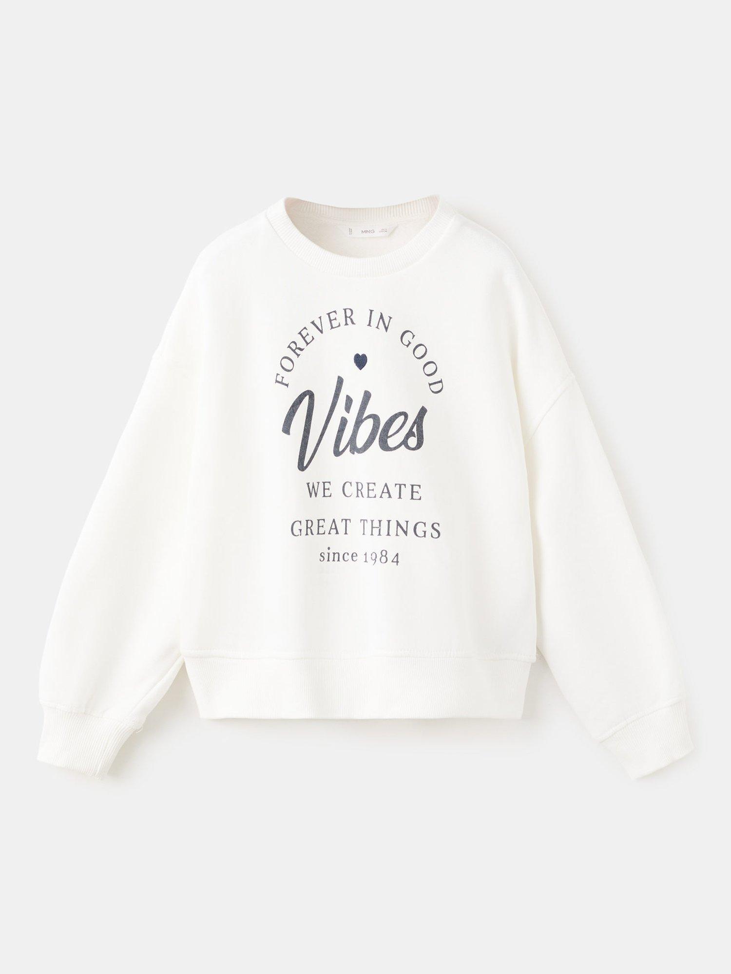 Product image 3 of 6, which shows Mango Kids' London Cotton Sweatshirt, Natural White, 11-12 years