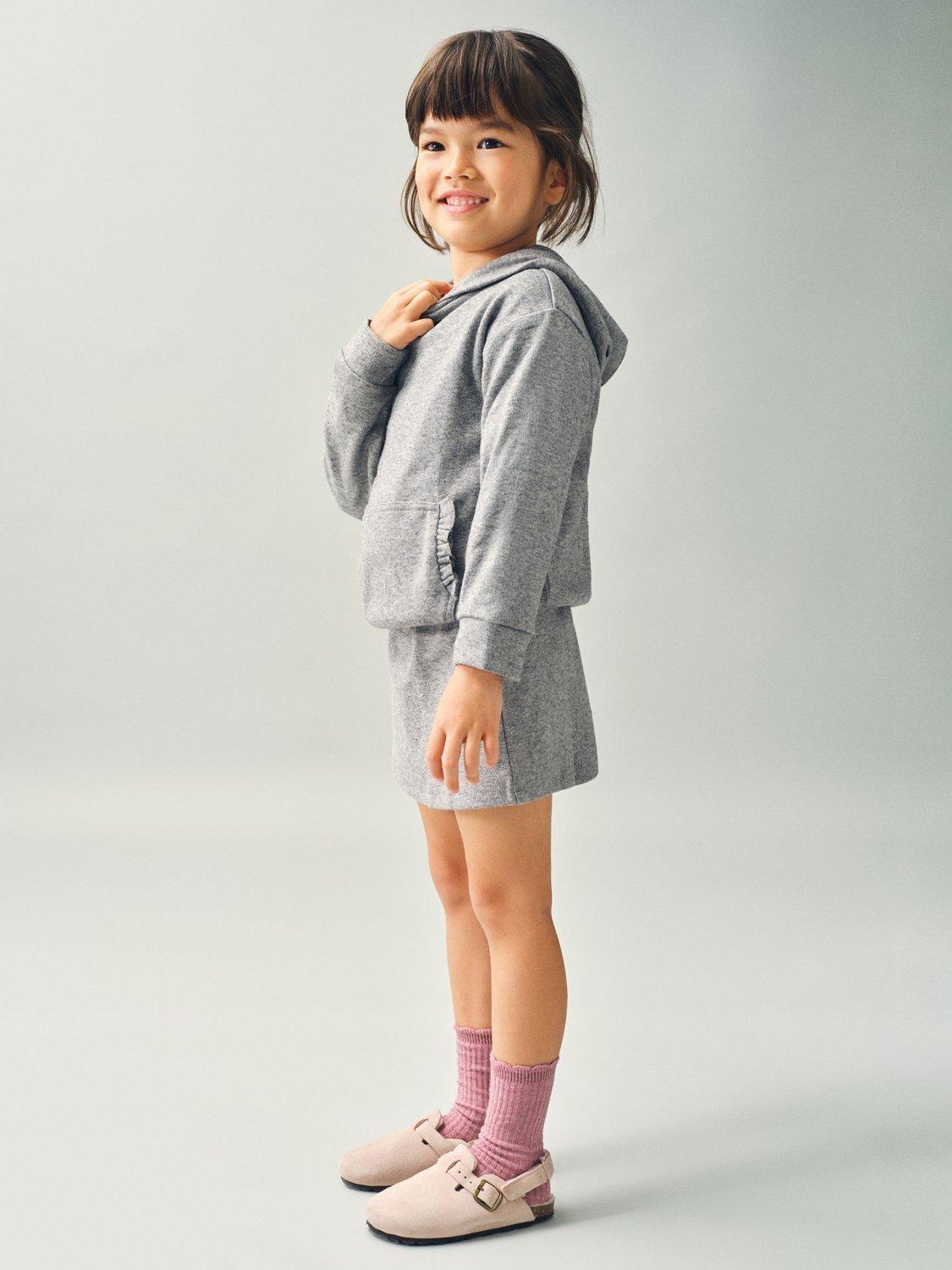 Product image 1 of 5, which shows Mango Kids' Rufliset Hoodie, Grey, 12-18 months