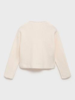 Mango Kids' Sophie Knitted Ribbed Sweater, Beige - view 2, Beige