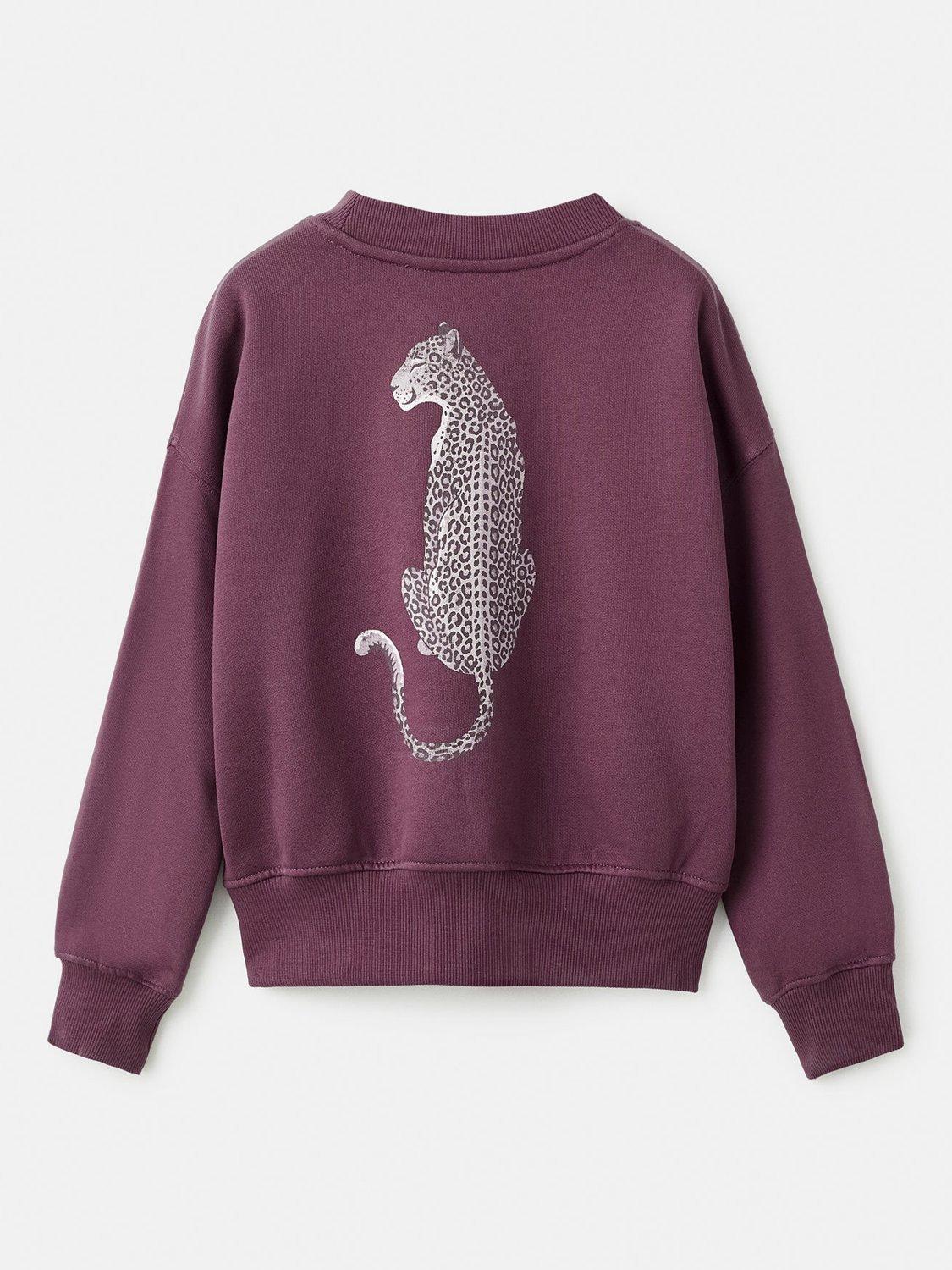 Product image 4 of 7, which shows Mango Kids' Cotton Graphic Print Sweatshirt, Dark Red, 5-6 years