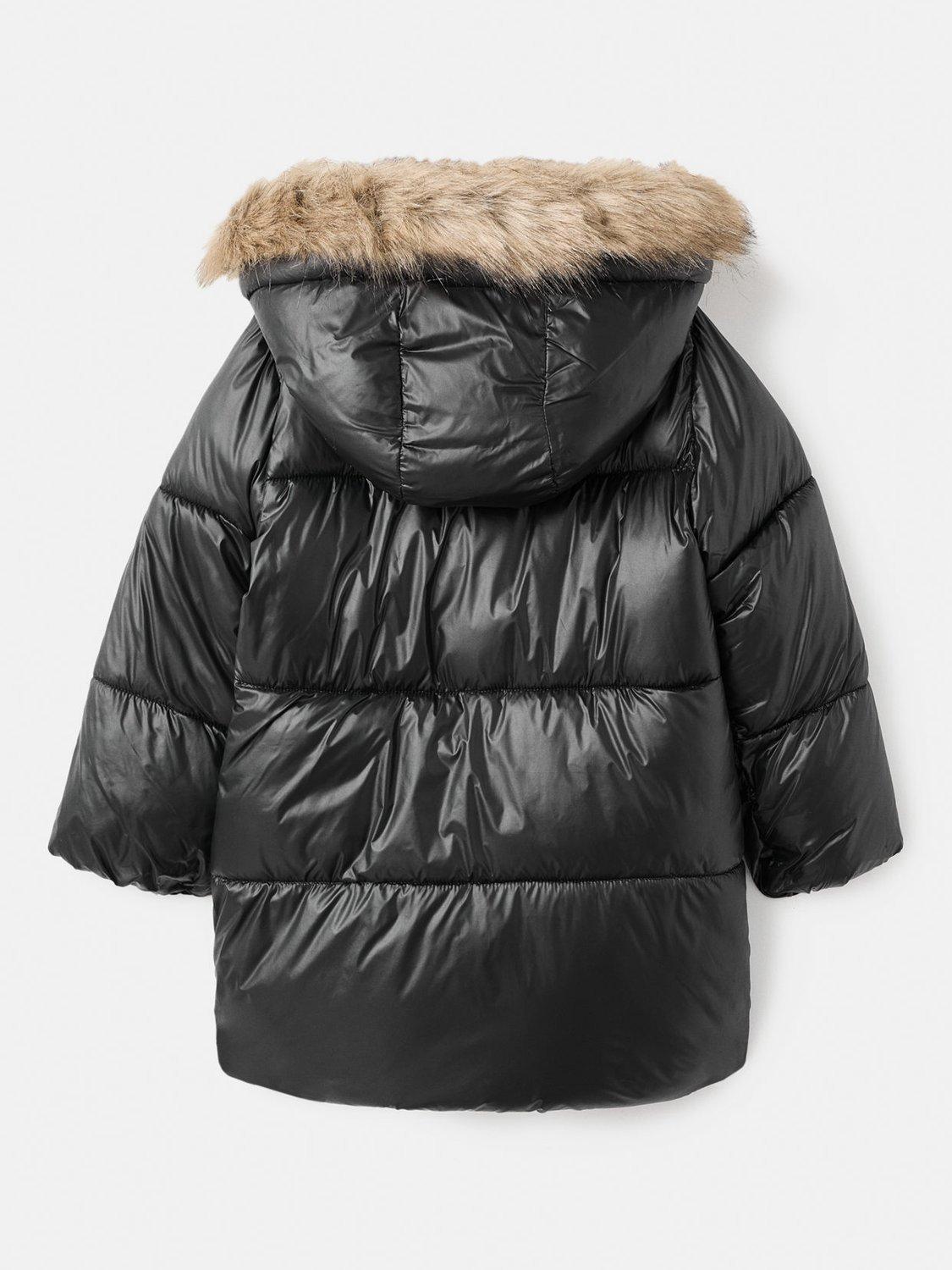 Product image 2 of 4, which shows Mango Kids' Cina Hooded Puffer Jacket, Black, 10 years