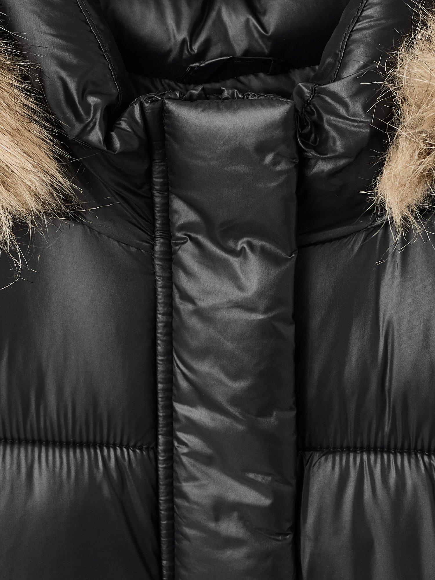 Product image 4 of 4, which shows Mango Kids' Cina Hooded Puffer Jacket, Black, 10 years