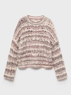 Mango Kids' Sunset Speckled Jacquard Jumper, Multi, Multi