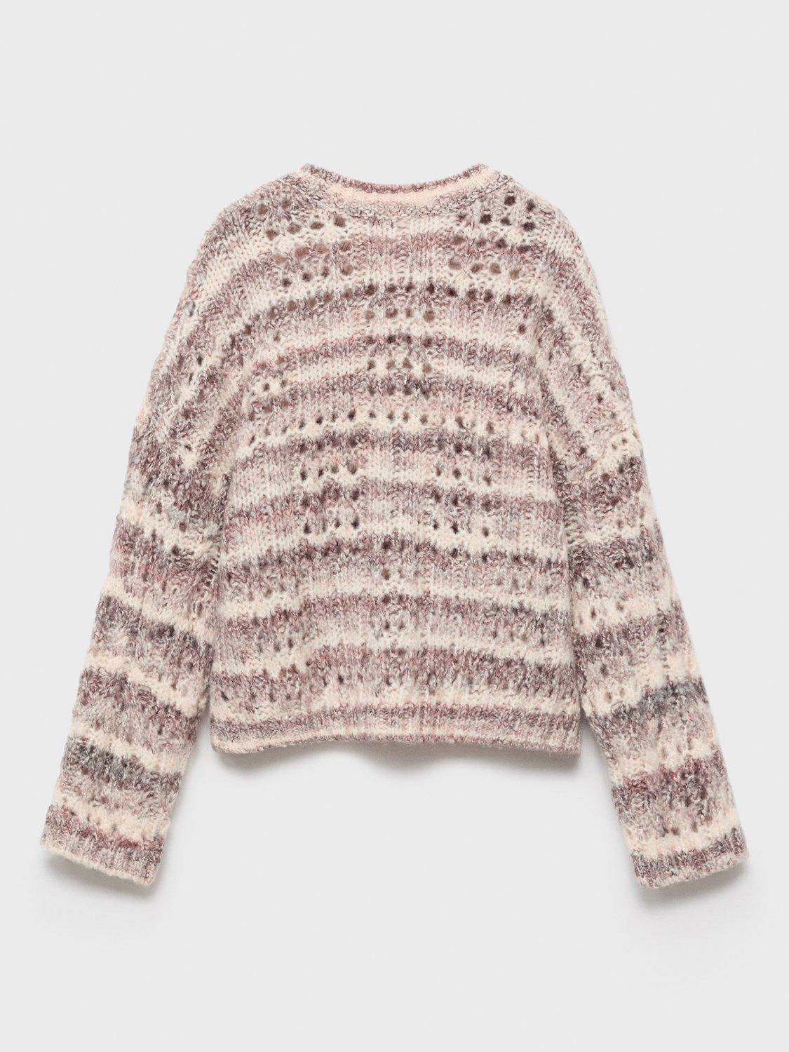 Product image 2 of 4, which shows Mango Kids' Sunset Speckled Jacquard Jumper, Multi, 5-6 years