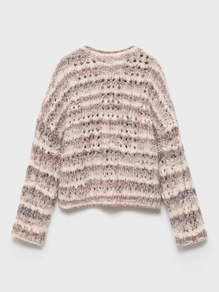 Mango Kids' Sunset Speckled Jacquard Jumper, Multi - view 2, Multi